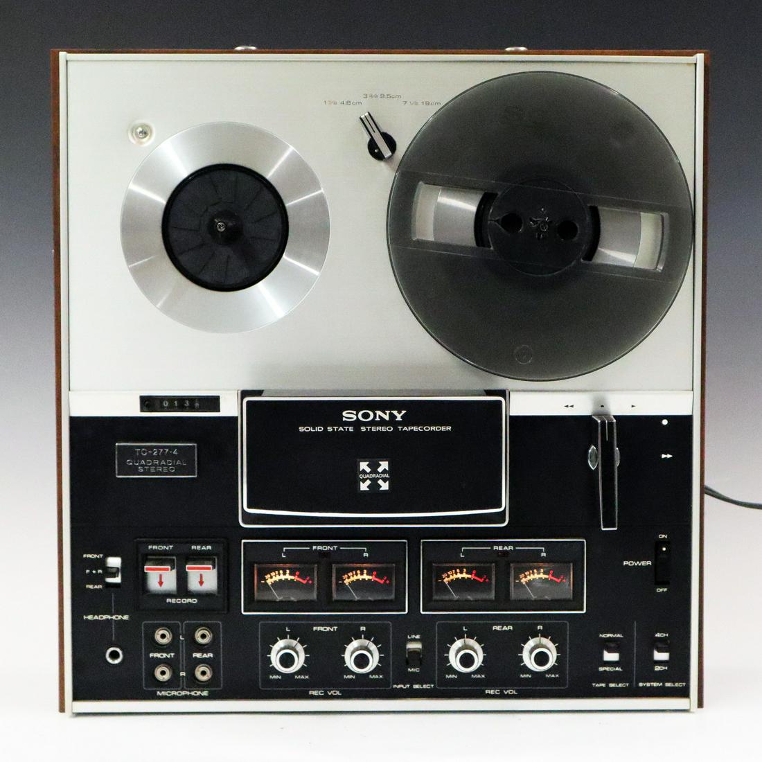 Sony TC-277-4 Tape Deck: A 1970's Sony TC-277-4 Tape Deck. "Quadradial Stereo" four track, four channel tape recorder and player. All functions appear to work, not tested with speaker, some minor surface wear, the original bo