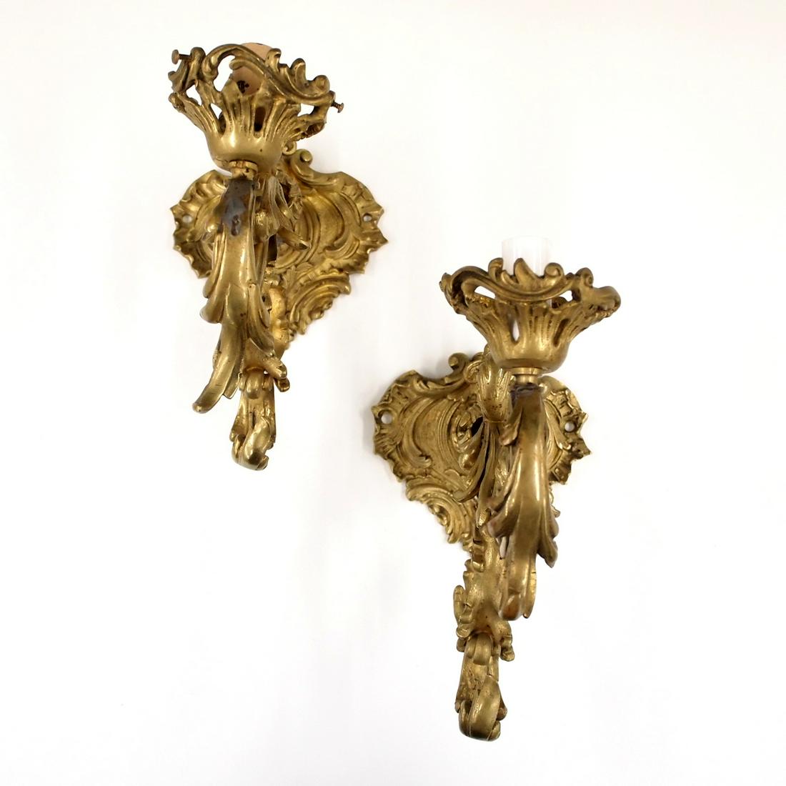Pair of French Bronze Sconces (1 of 2)