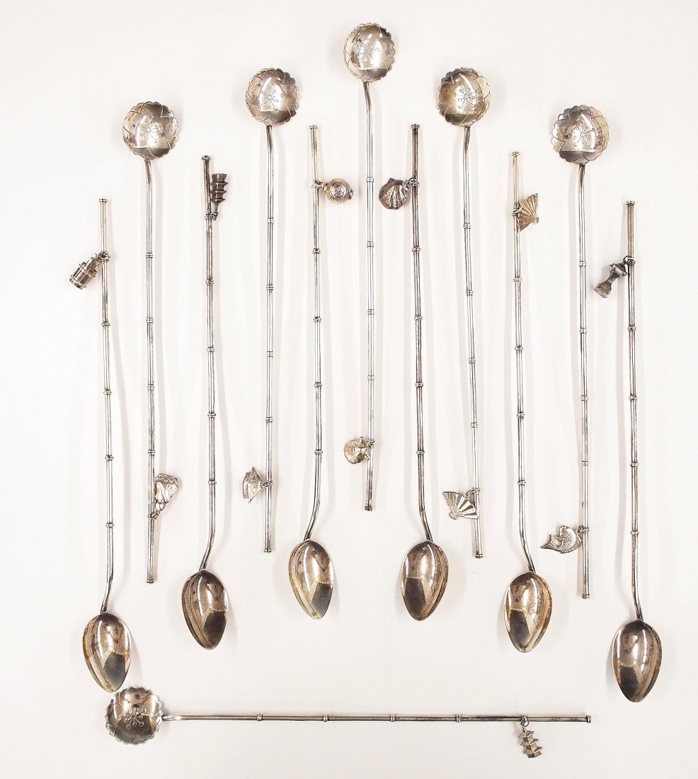 2 Sets of 6 Sterling Iced Tea Spoons/Straws (1 of 1)