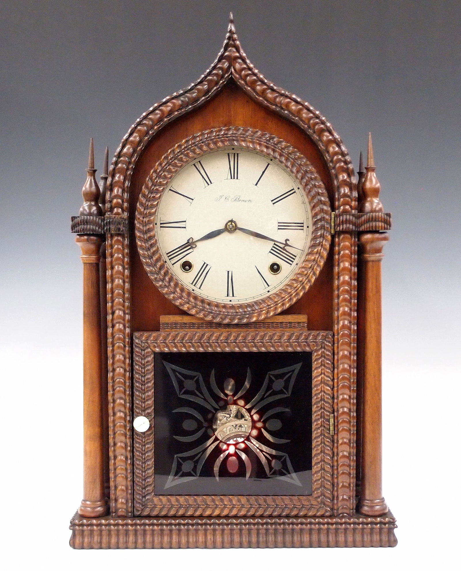 J.C. Brown Ripple Front Shelf Clock (1 of 4)