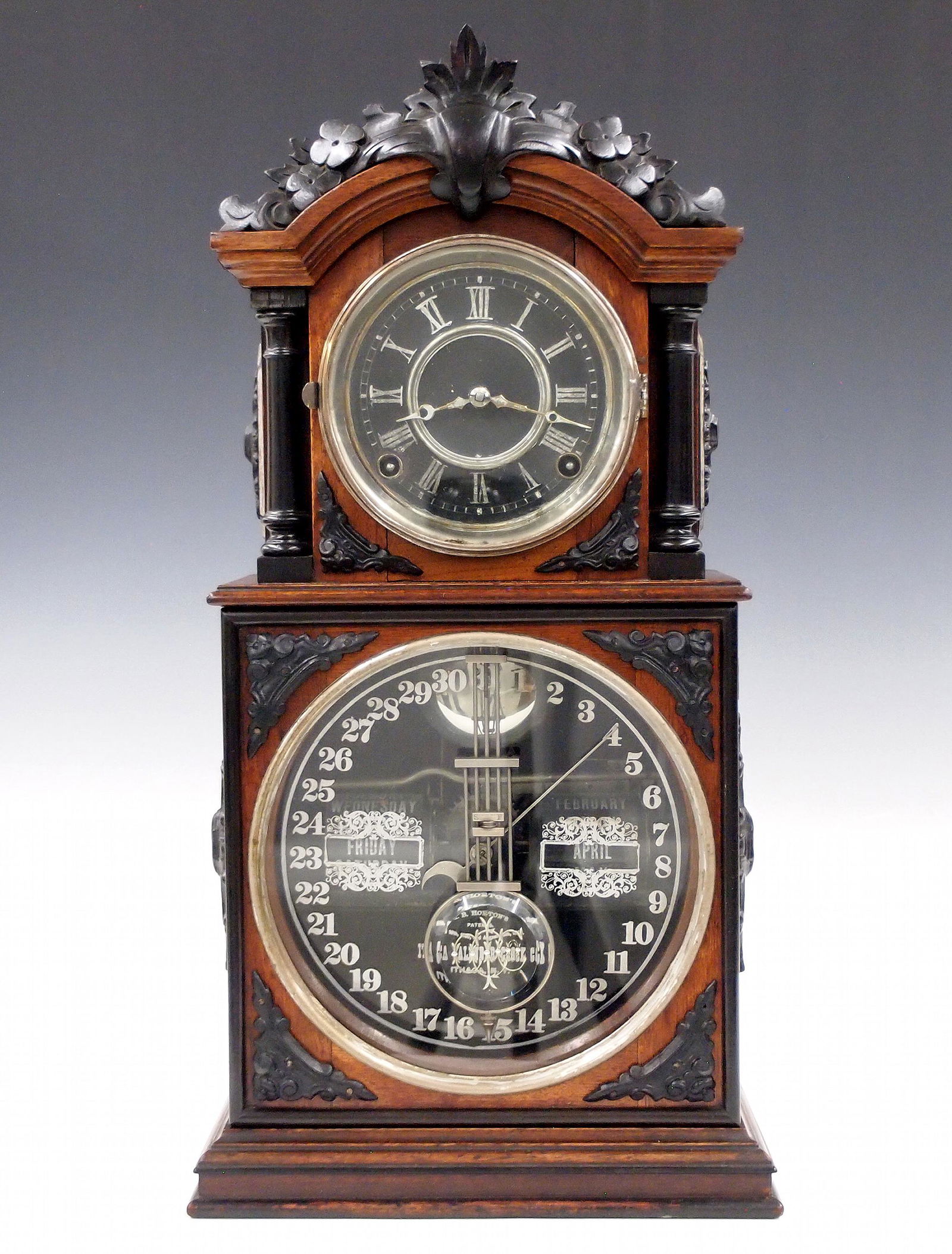 Ithaca No. 3 1/2 Calendar Shelf Clock (1 of 7)