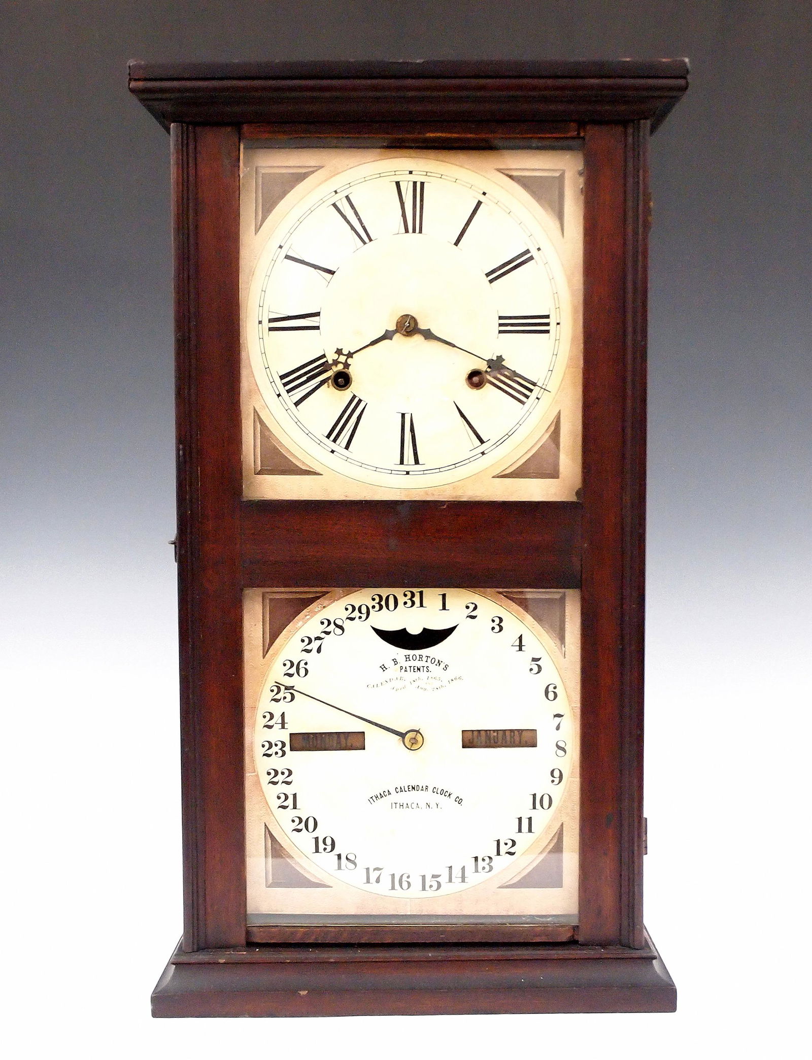 Ithaca Farmer No.10 Calendar Clock (1 of 4)