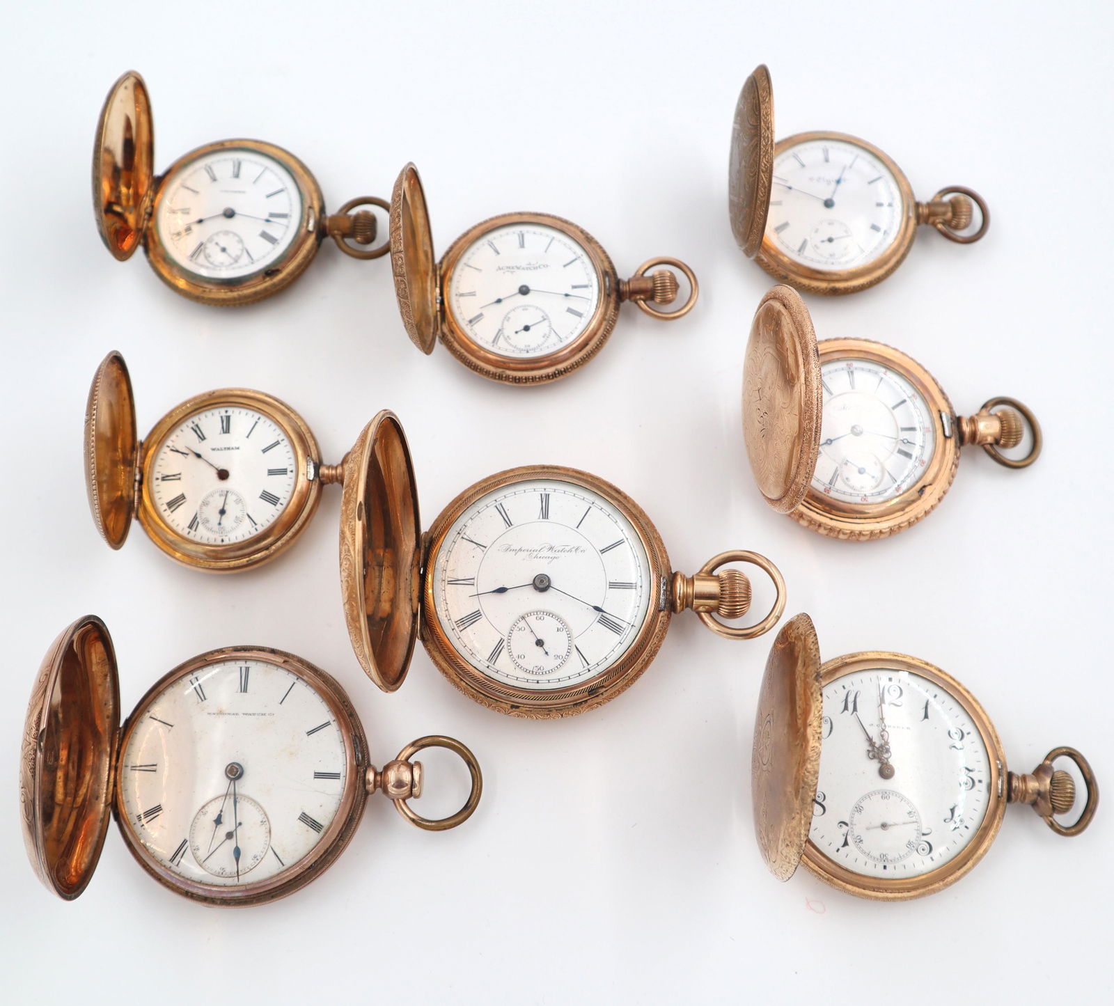8 Gold Filled Pocket Watches (1 of 1)