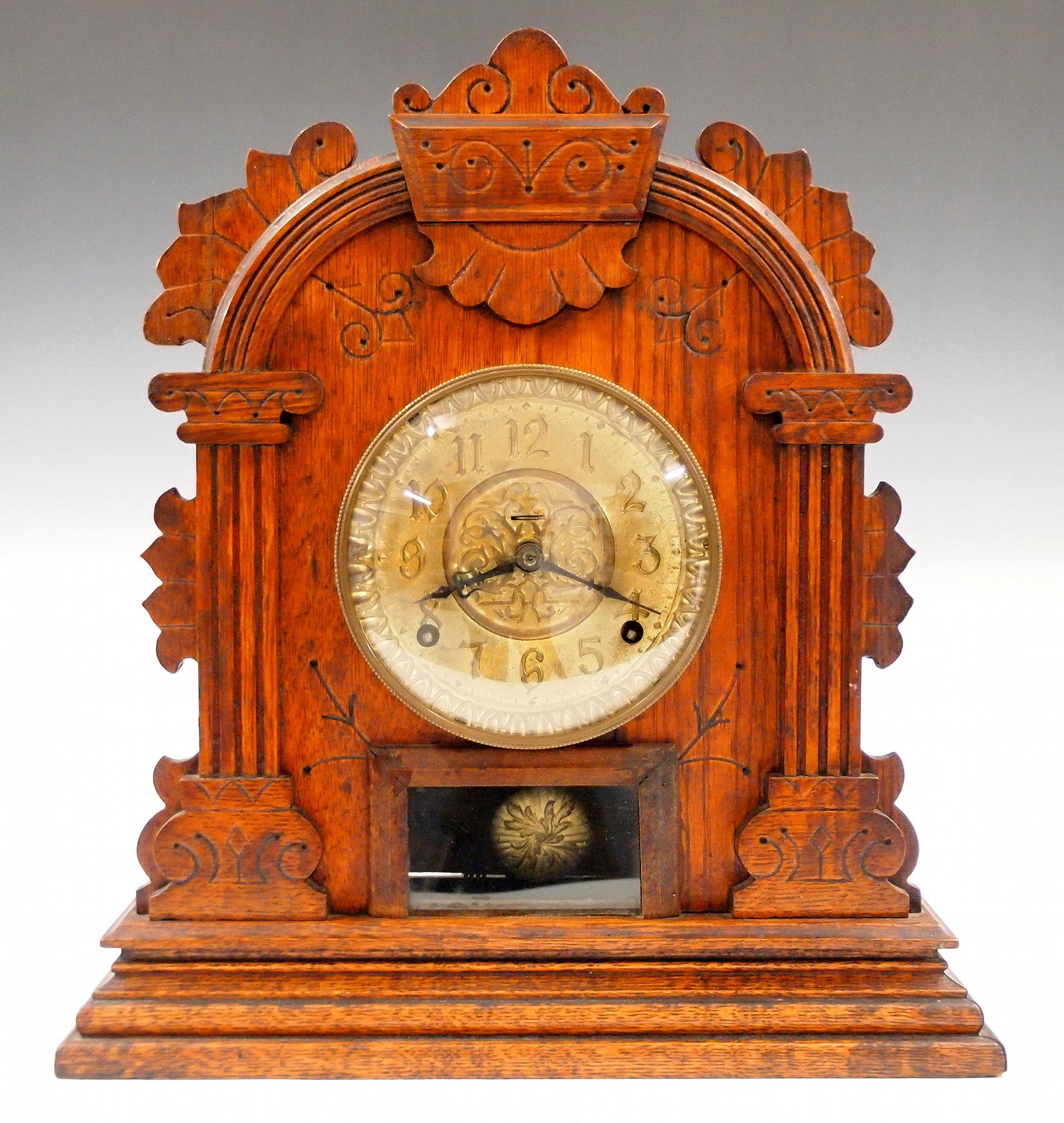 American Oak Mantel Clock (1 of 5)