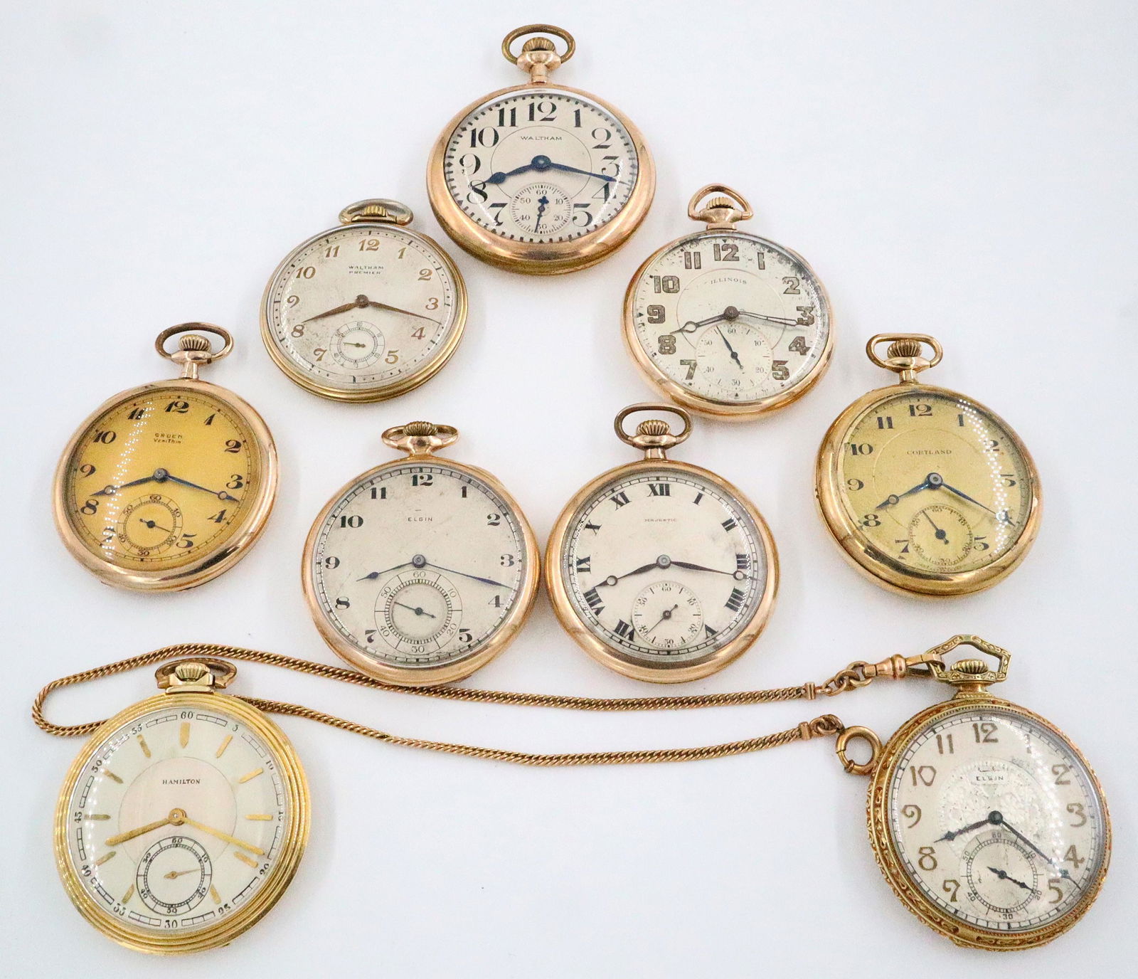 9 Gold Filled Pocket Watches (1 of 1)