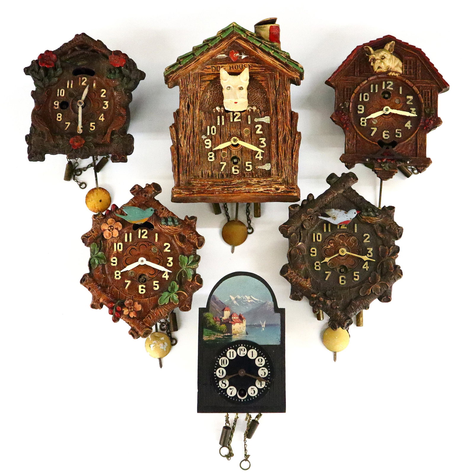 6 Lux Novelty Wall Clocks And A Mini German Clock (1 of 1)