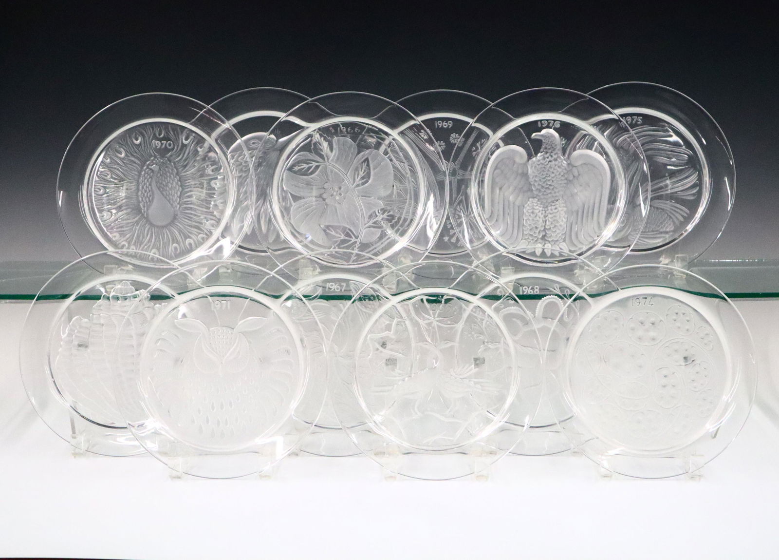 12 Lalique Annual Plates