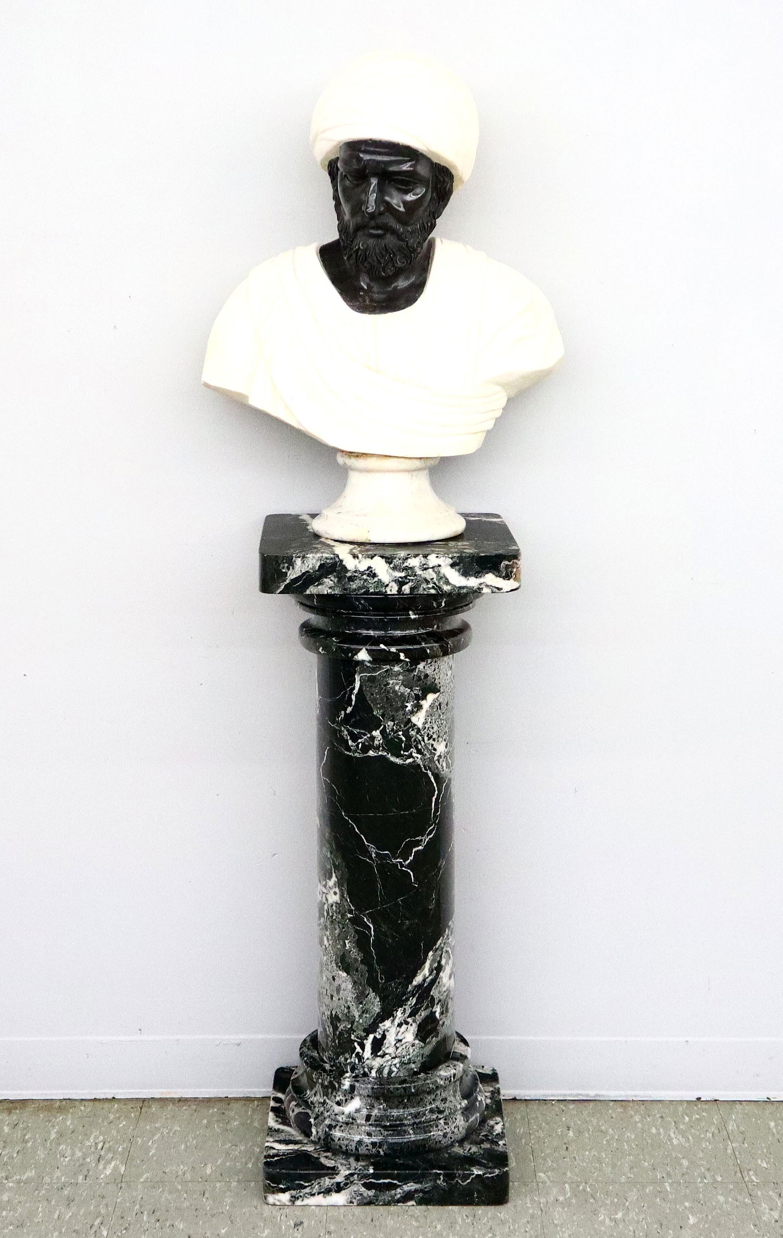 Marble Bust & Pedestal (1 of 4)