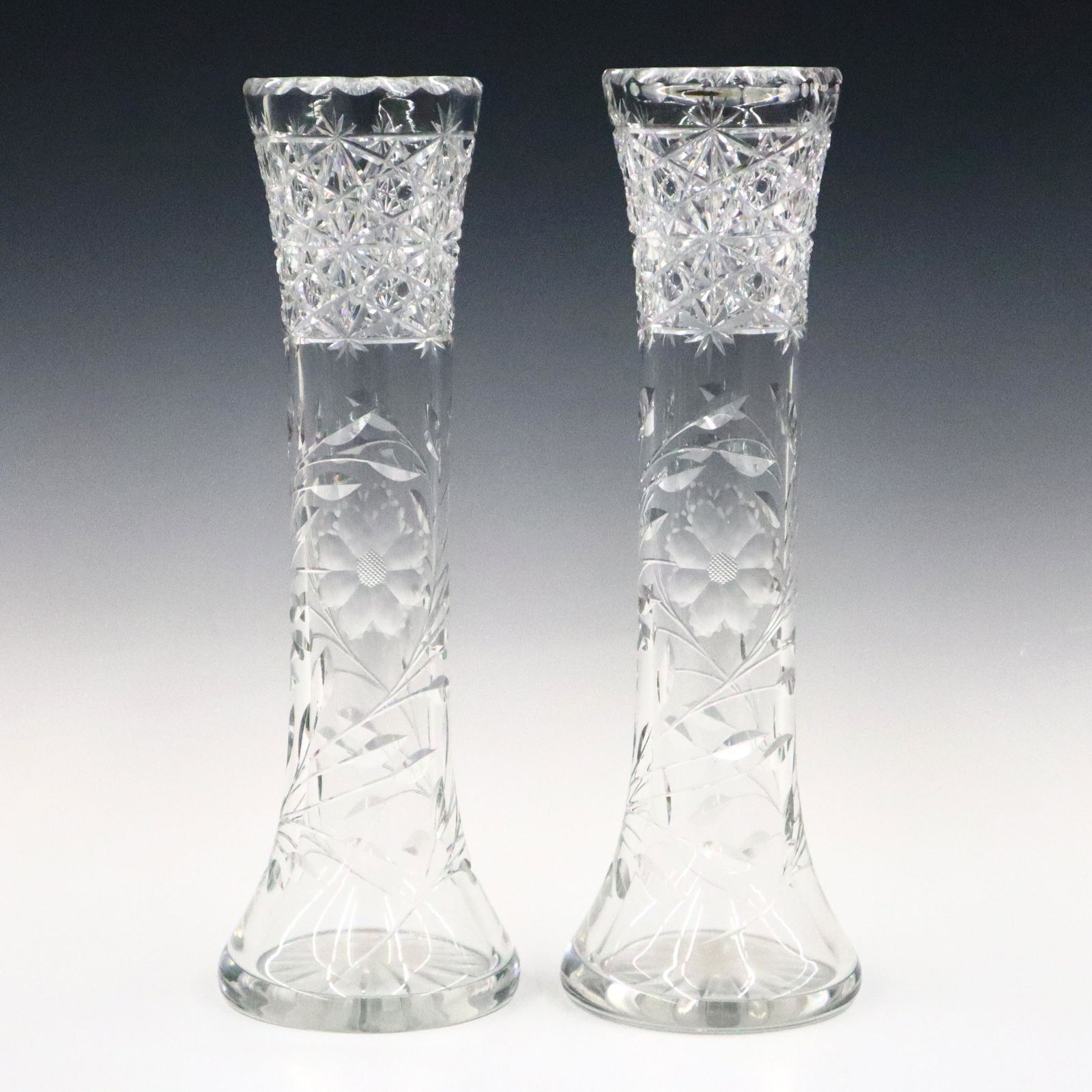 Pair of Cut Glass Vases (1 of 1)