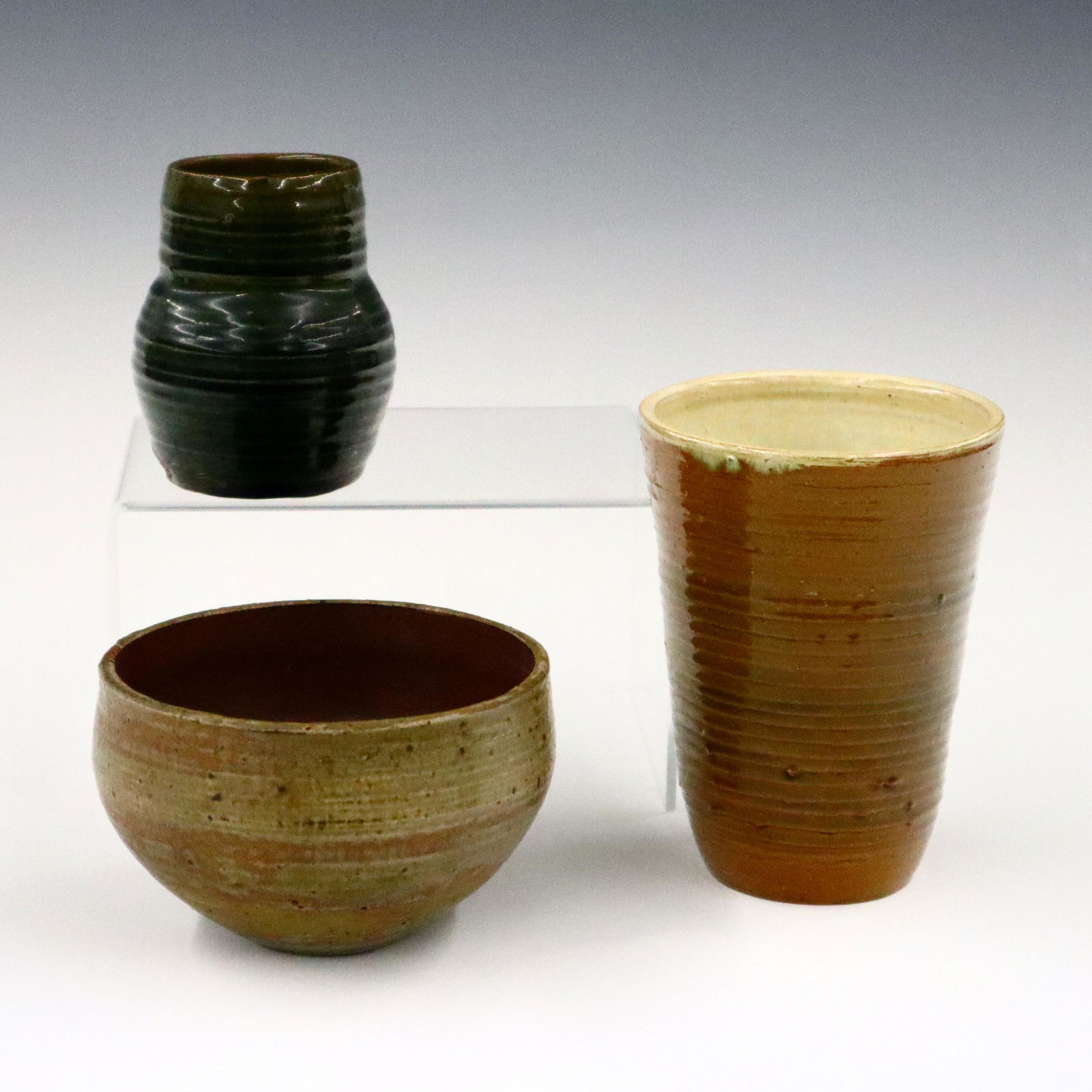 3 pcs Harvey Littleton Art Pottery (1 of 4)
