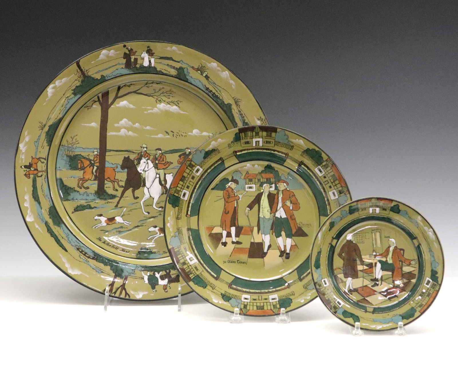 3 Deldare Ware Plates by Buffalo Pottery (1 of 1)