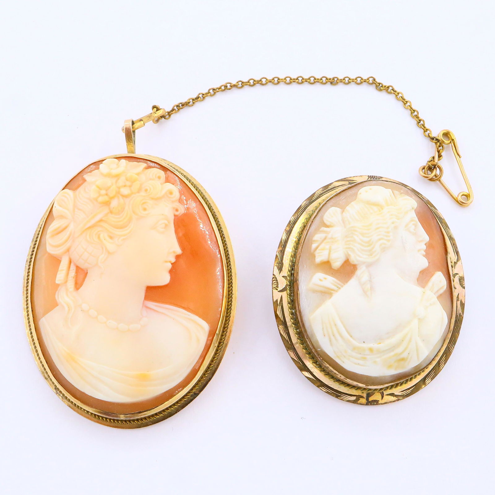 2 Carved Cameo Brooches (1 of 2)
