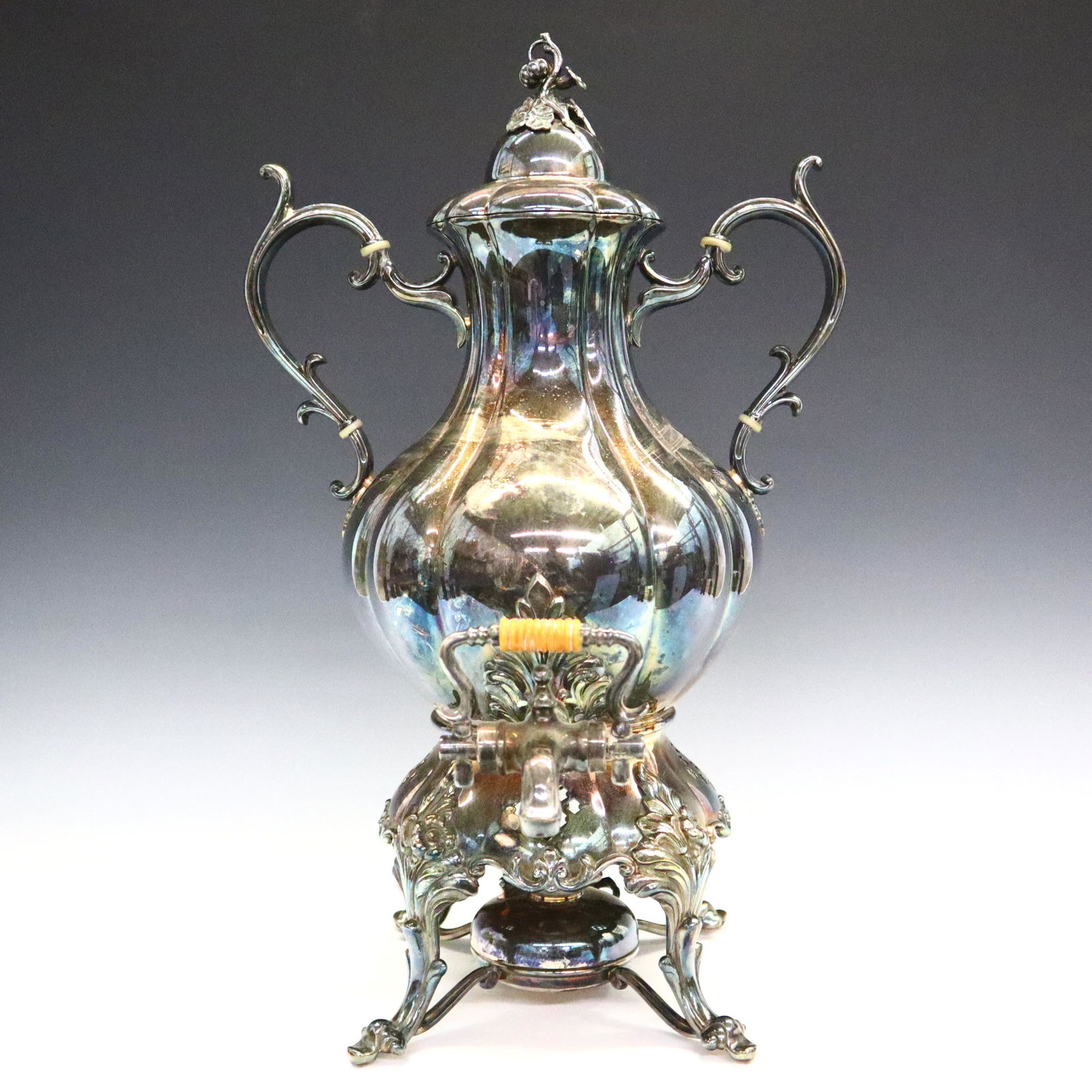 Silver Plated Hot Water Kettle on Stand (1 of 2)