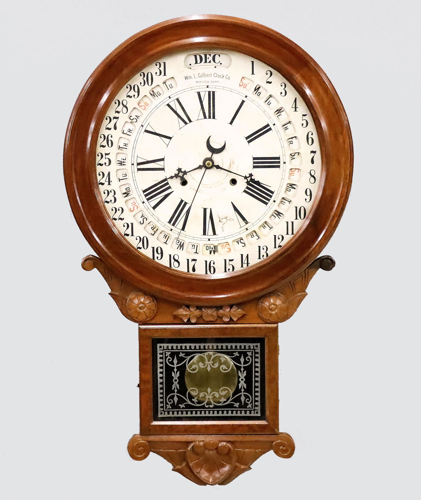 Gilbert Office Drop Calendar Wall Clock (1 of 5)