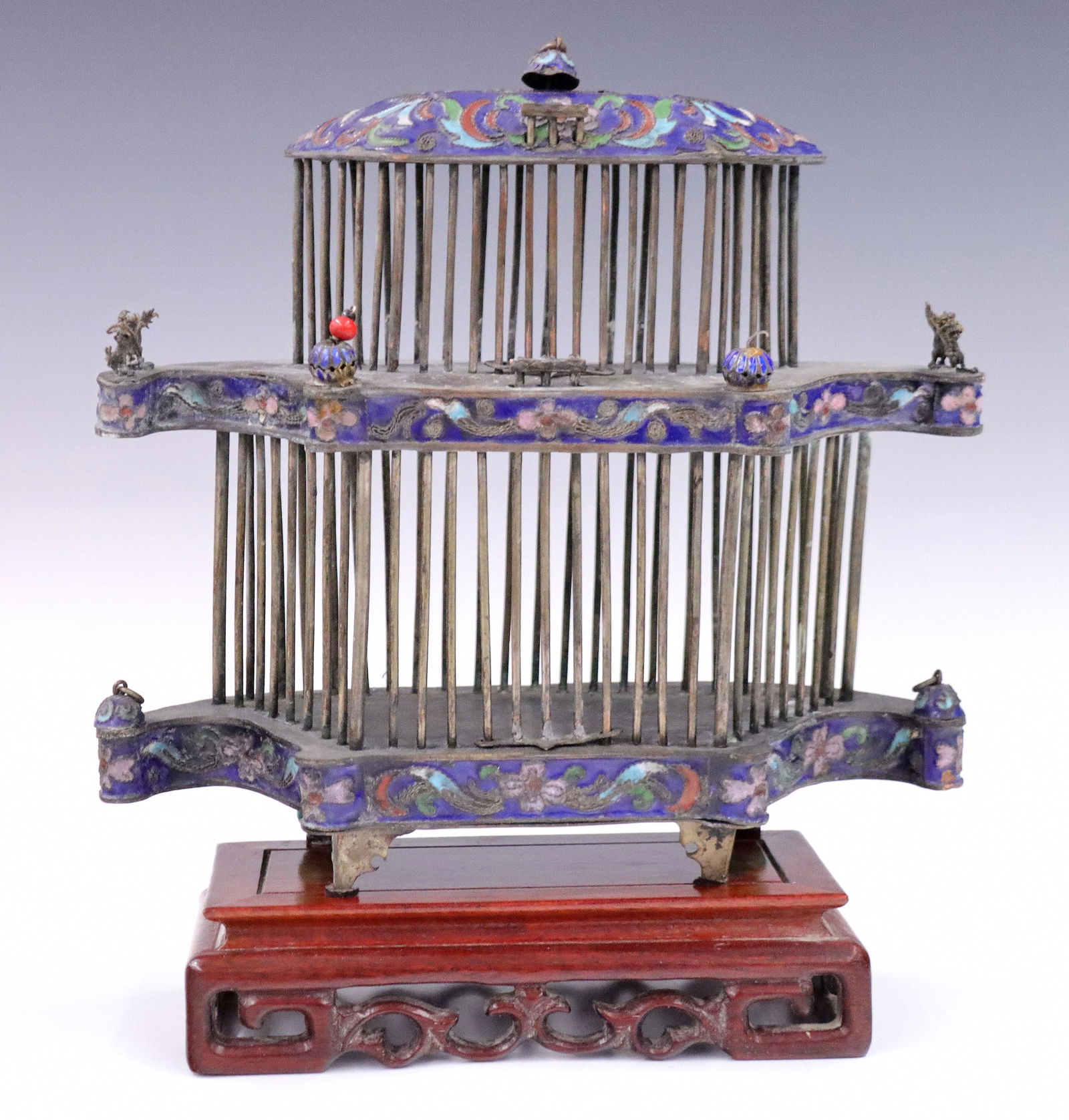 Chinese Cloisonne Cricket Cage (1 of 4)