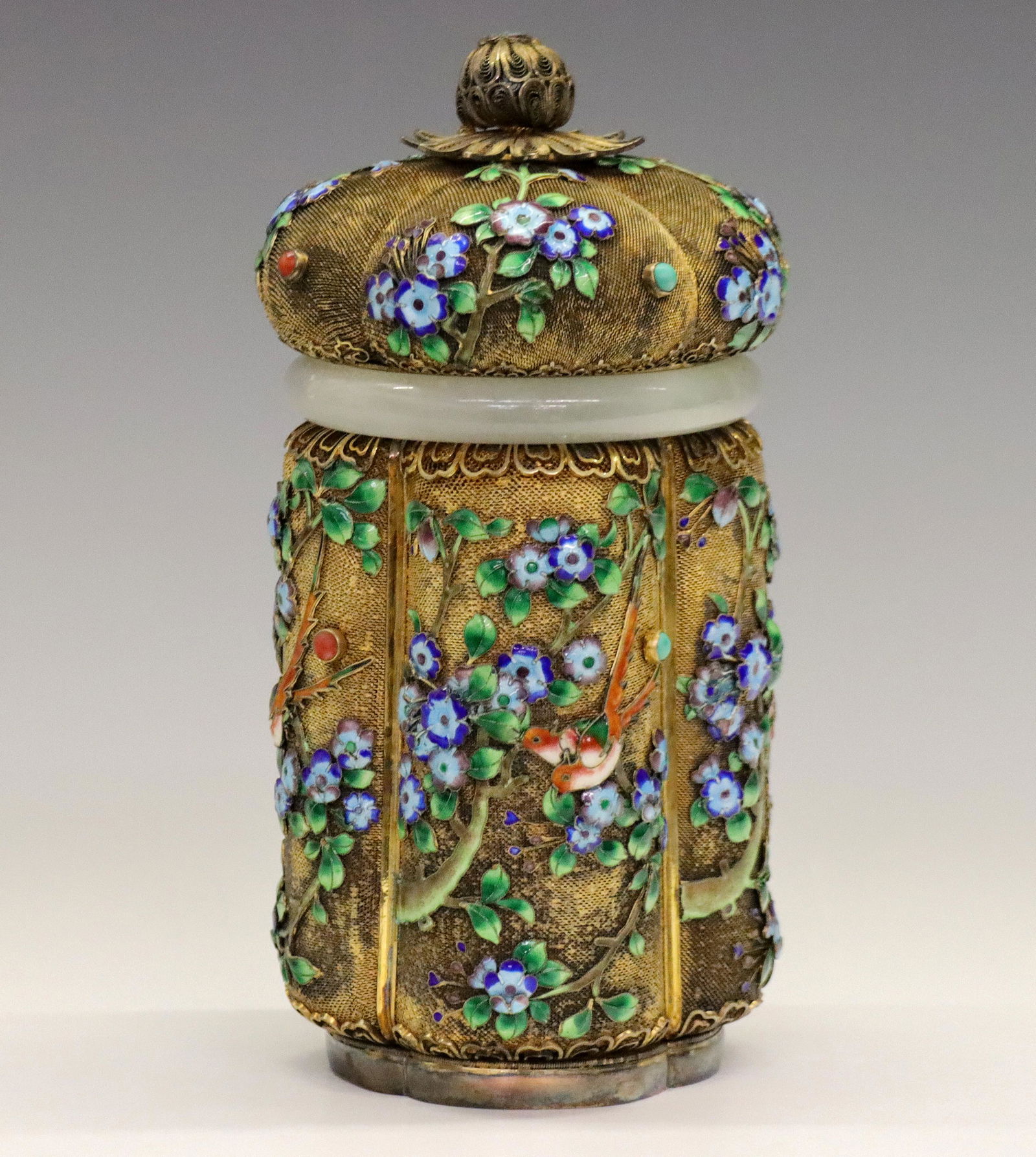 Chinese Enamel Tea Caddy (1 of 8)