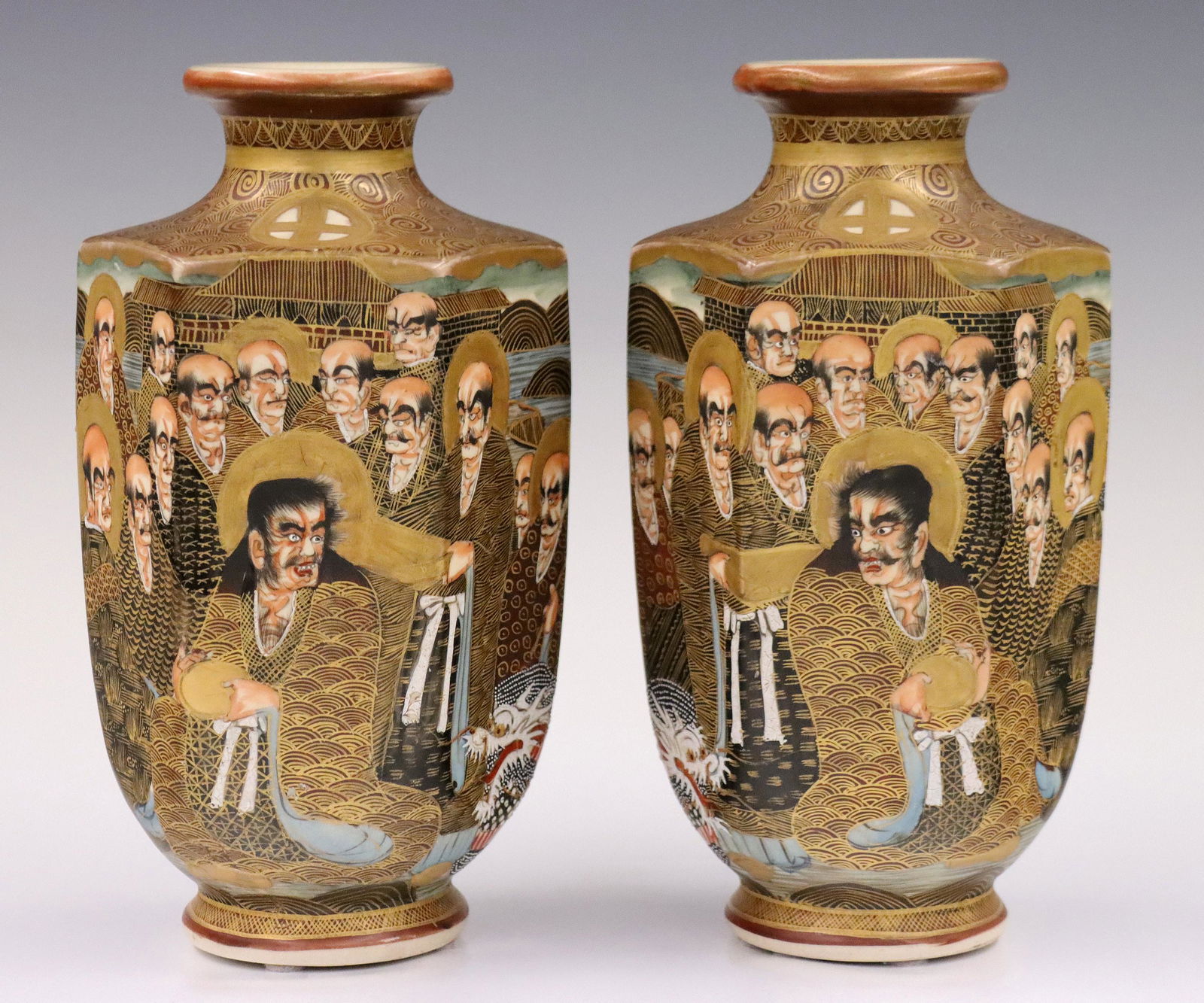 Pr of Japanese Satsuma Vases (1 of 10)