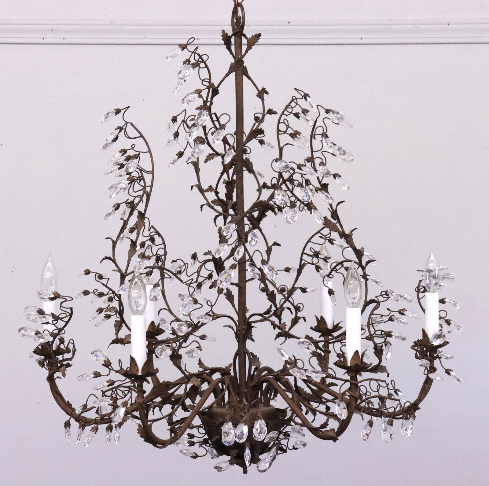 Iron & Crystal Chandelier (1 of 1)