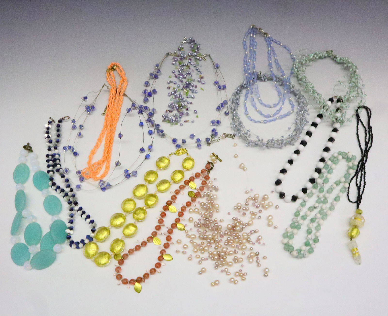 14 Glass Bead Necklaces (1 of 1)