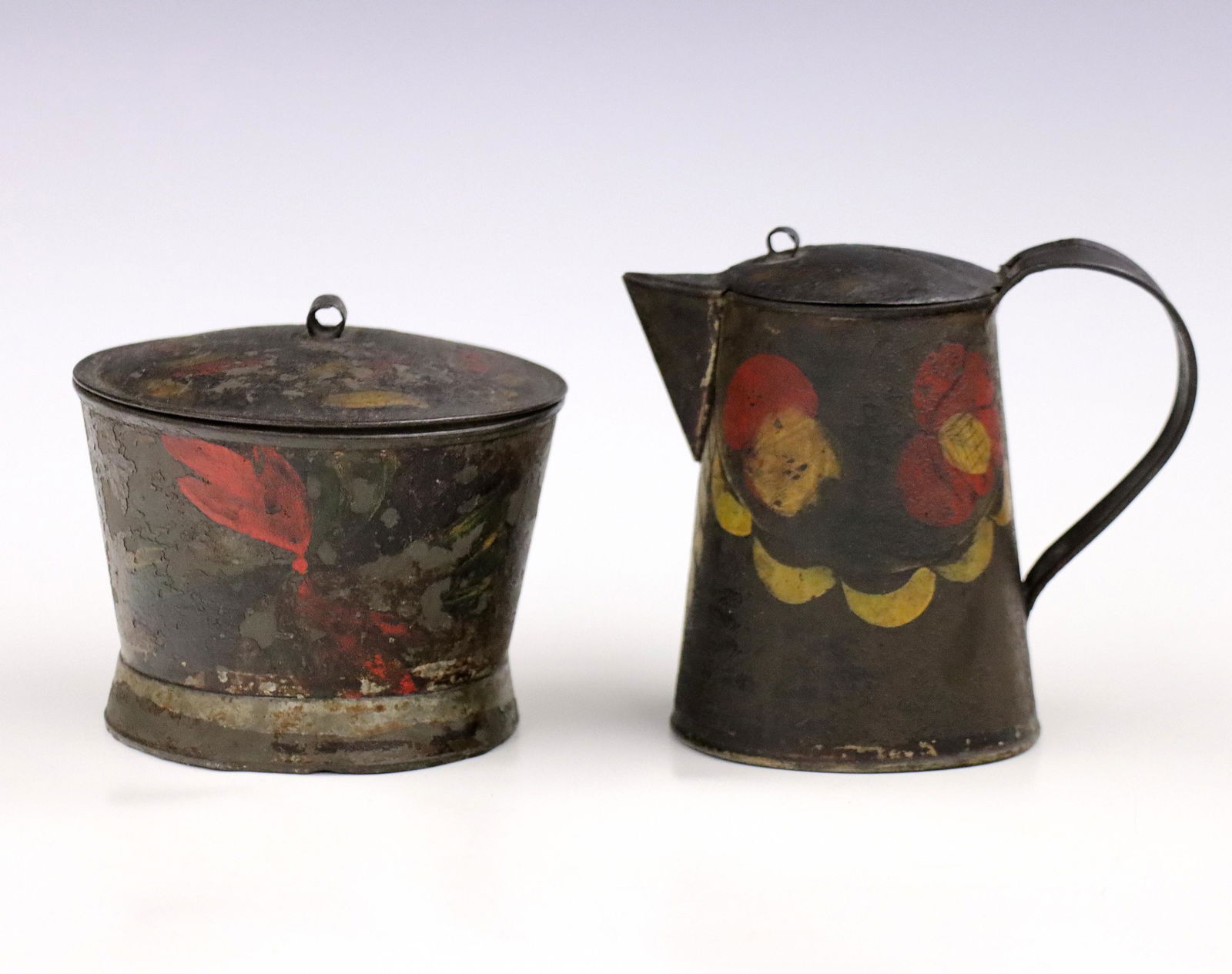 Toleware Creamer & Sugar Bowl (1 of 2)