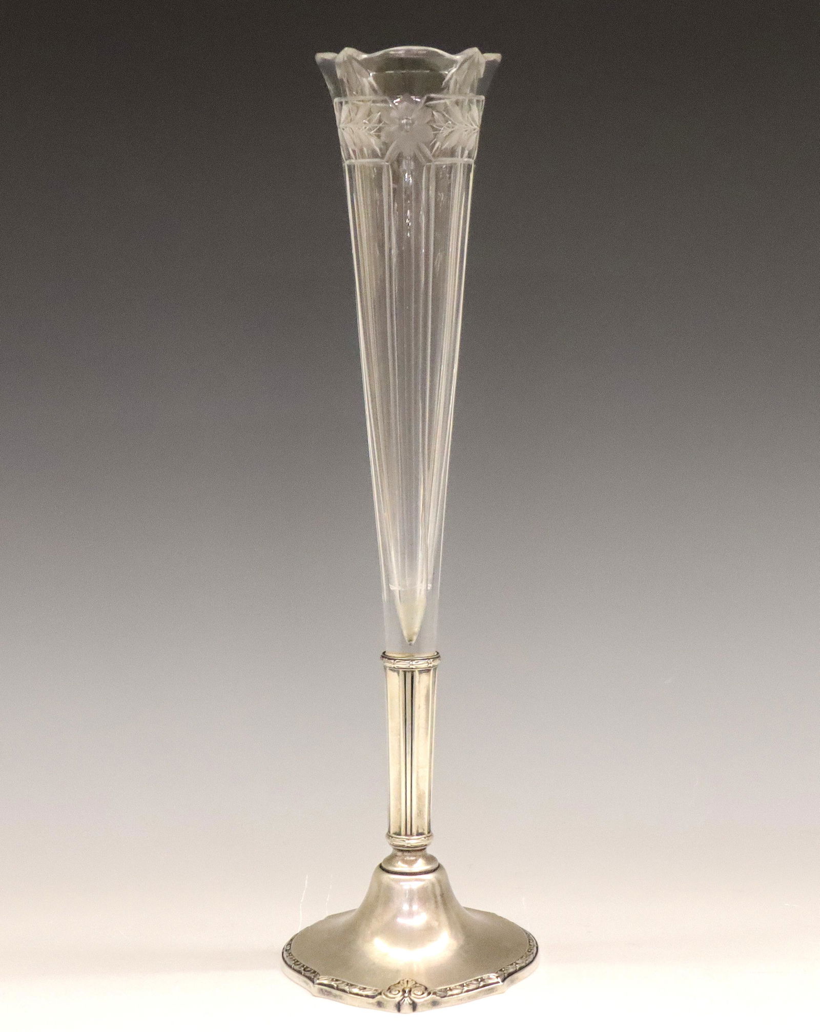 Kerr & Co. Crystal & Sterling Silver Vase (1 of 1)