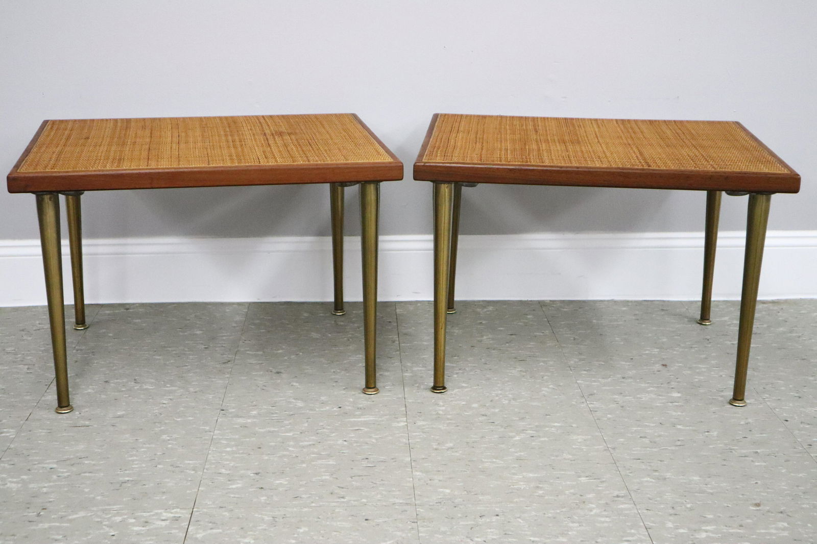 2 Teak & Rattan Side Tables (1 of 6)