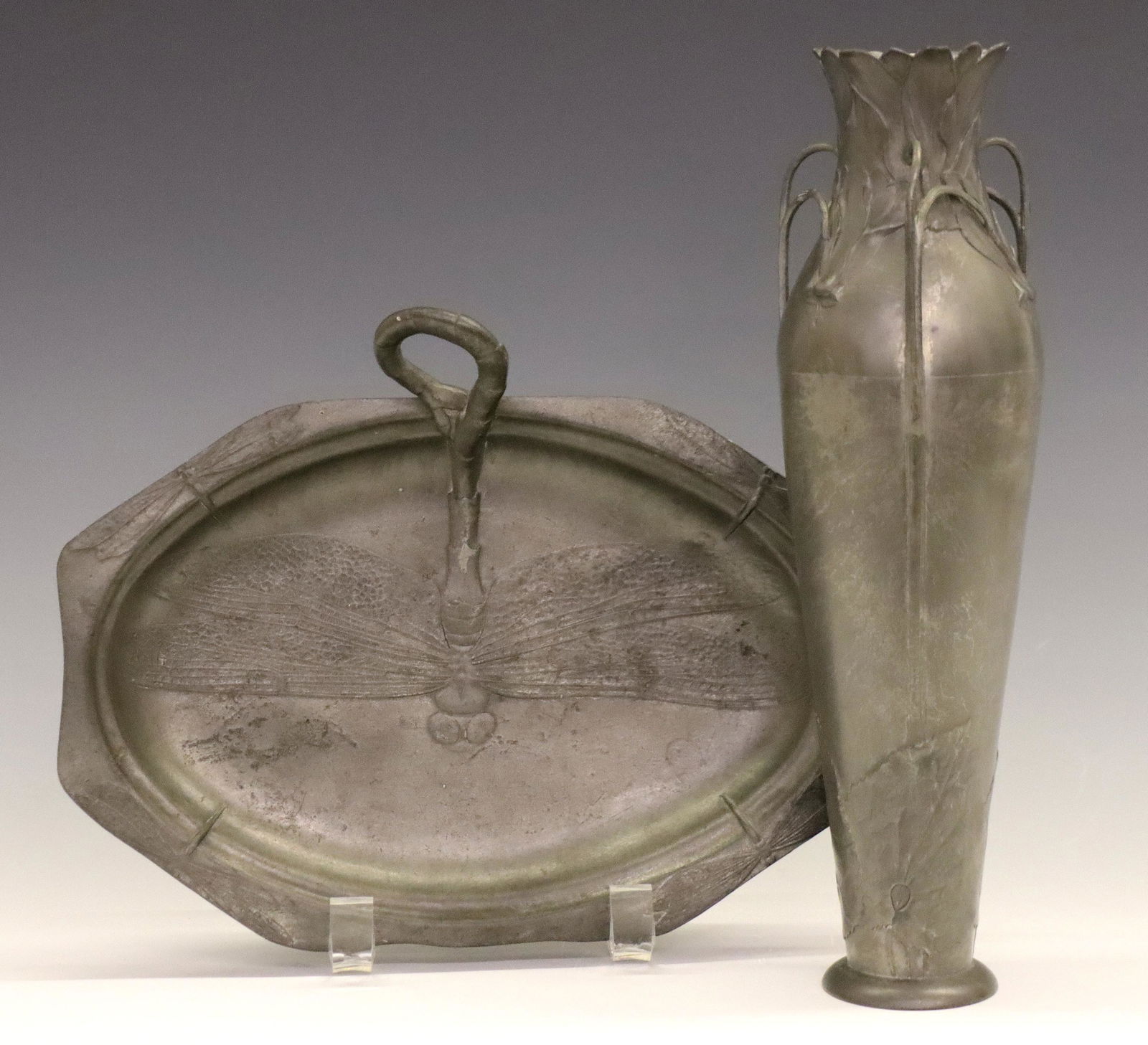 2 pcs Kayserzinn Art Nouveau Pewter (1 of 3)