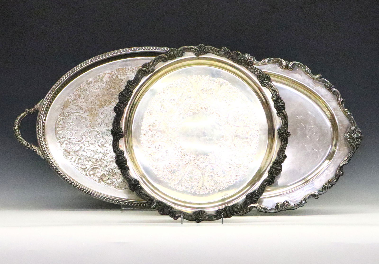 3 Silverplate Serving Trays (1 of 1)