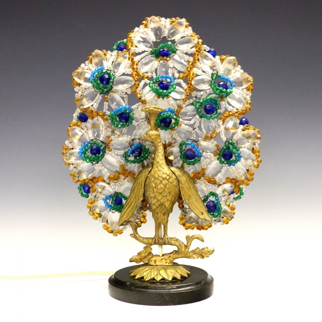 Czech Art Deco Peacock Lamp (1 of 2)