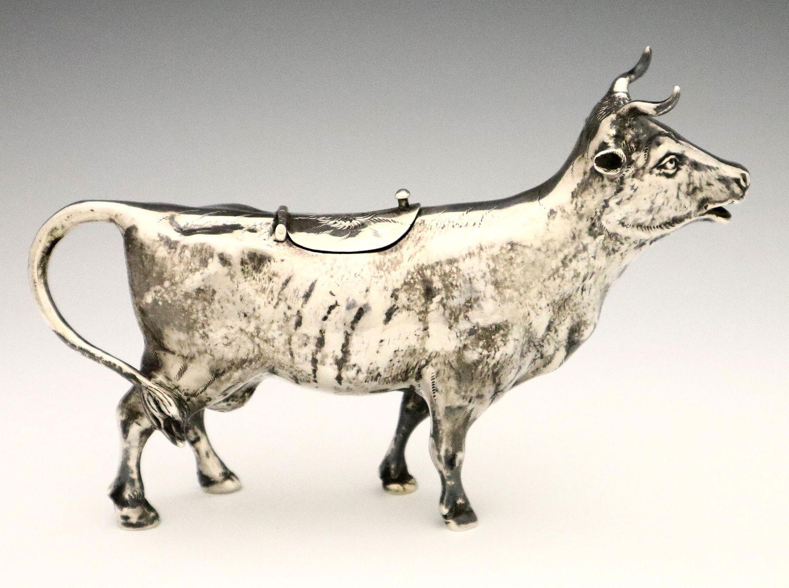 German Sterling Cow Creamer (1 of 4)