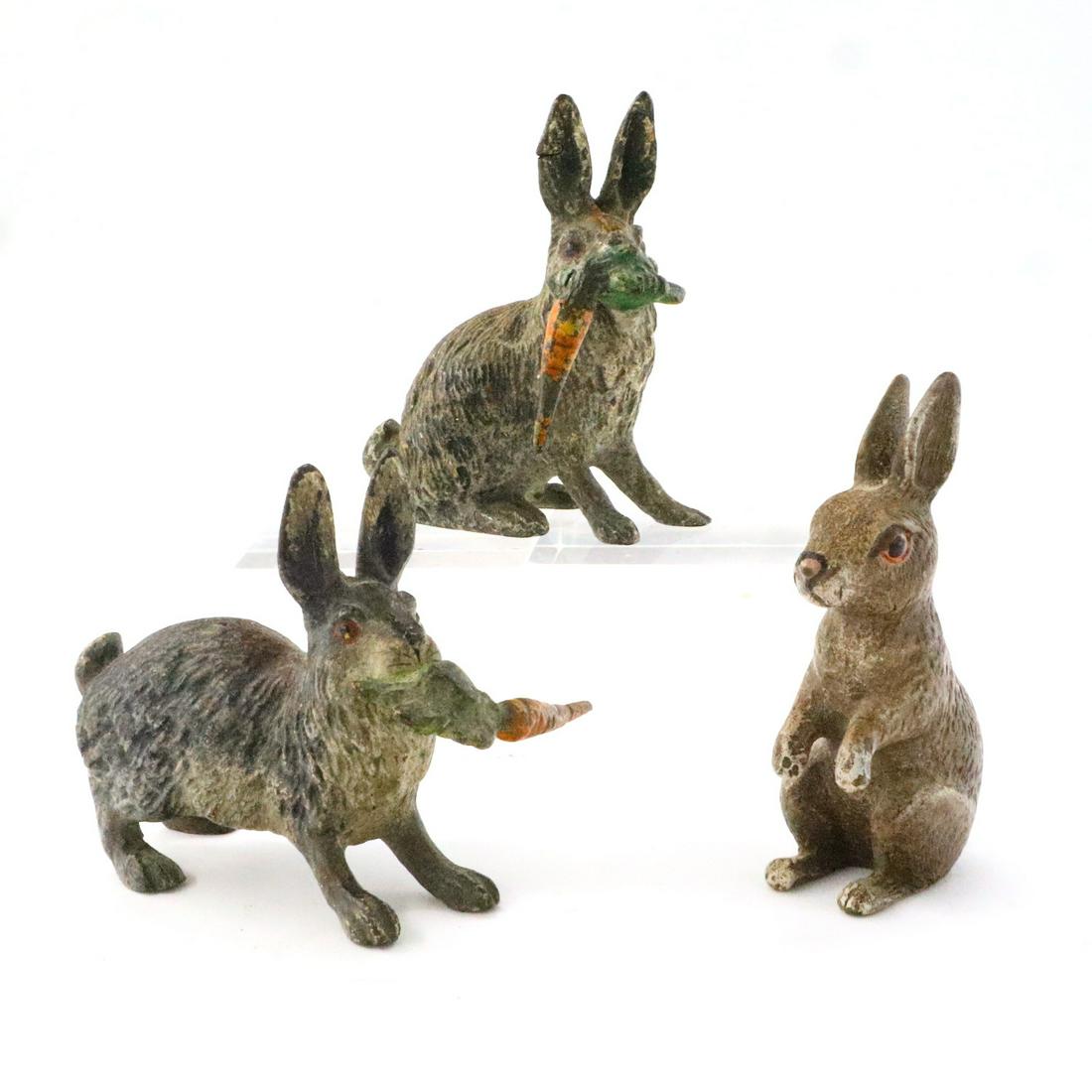 3 Austrian Bronze Miniature Rabbits (1 of 1)