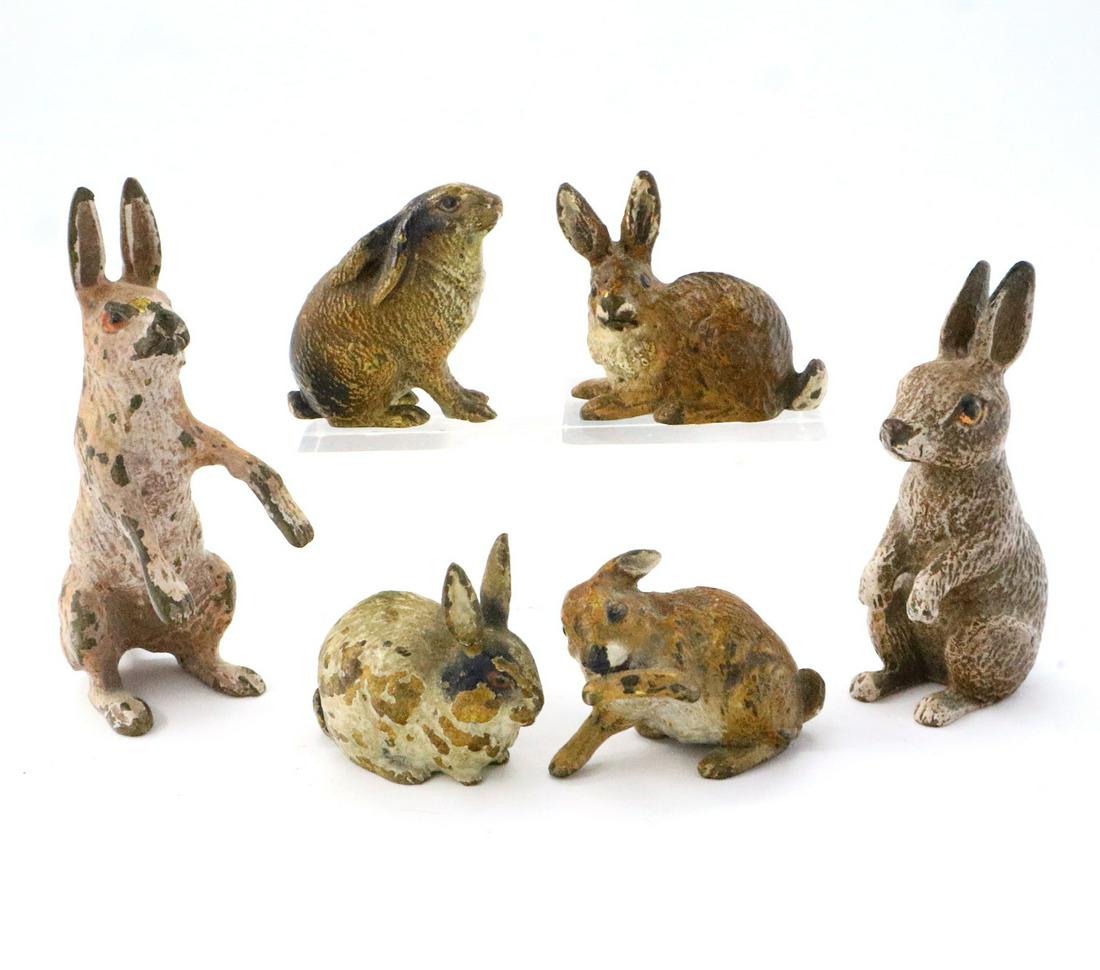 6 Austrian Bronze Miniature Rabbits (1 of 1)