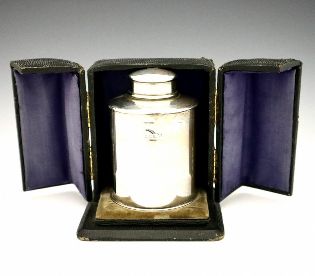 British Cased Sterling Tea Caddy (1 of 3)