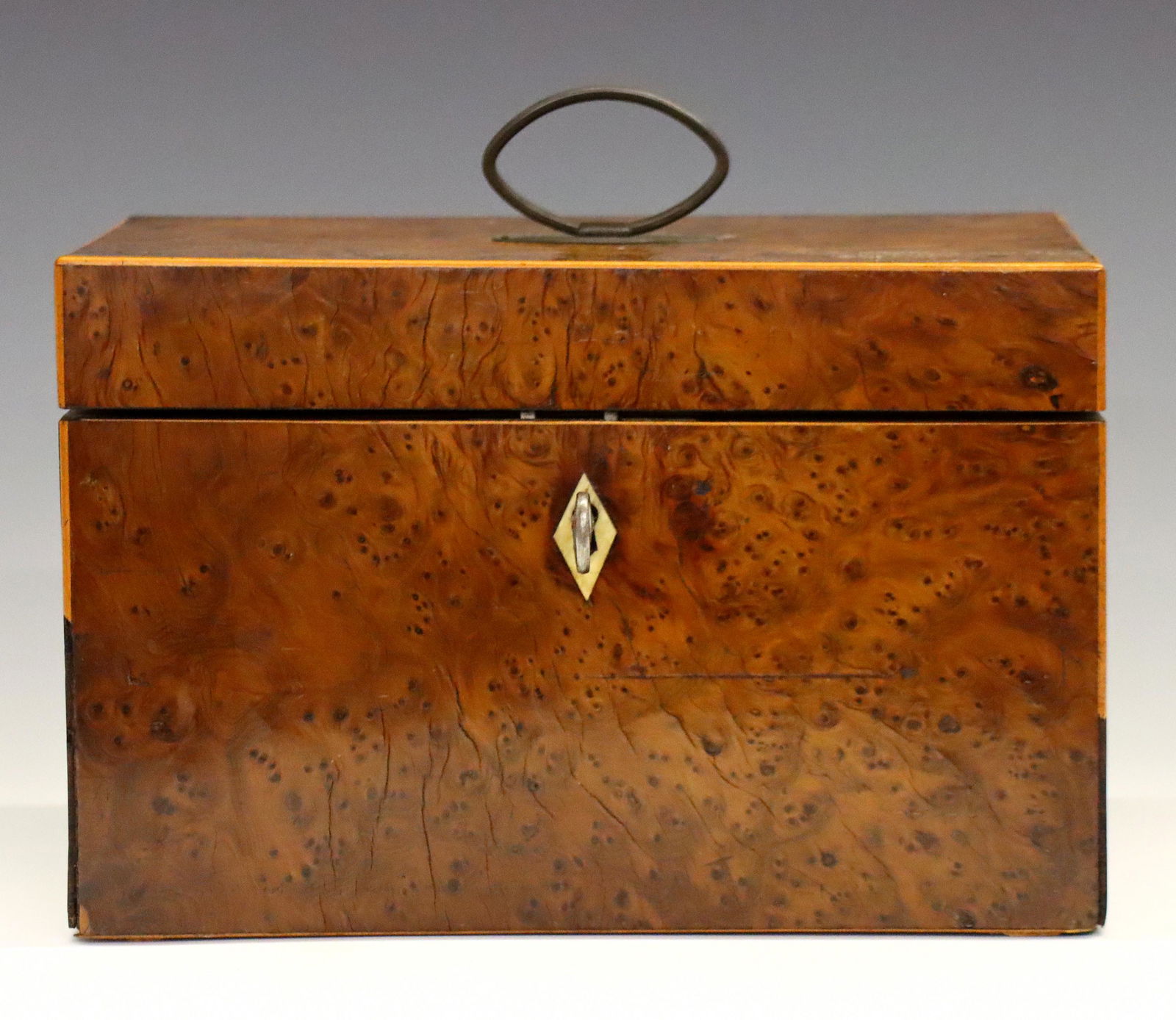British Yew Wood Tea Caddy (1 of 3)