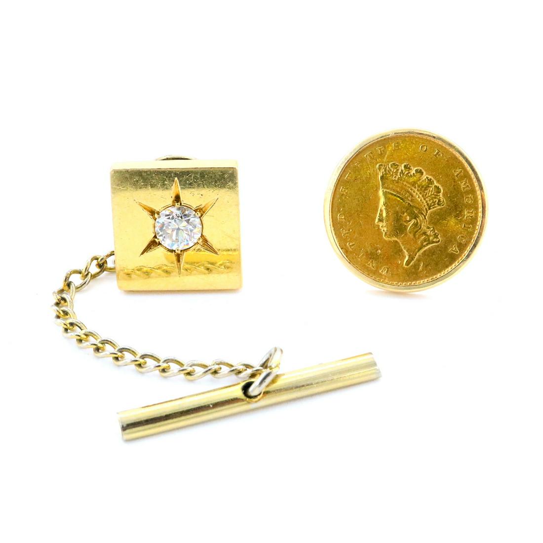 2 Gold Tie Tacks (1 of 2)