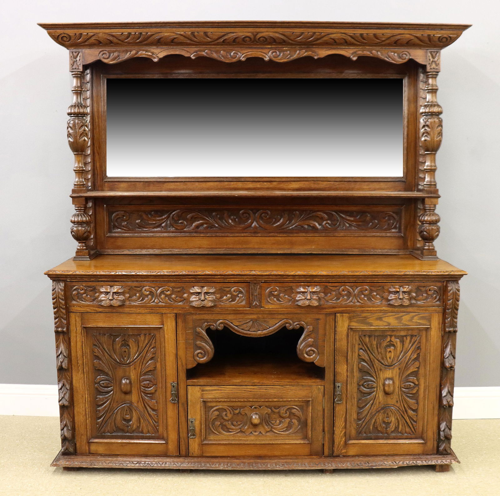 Carved Oak Buffet (1 of 4)