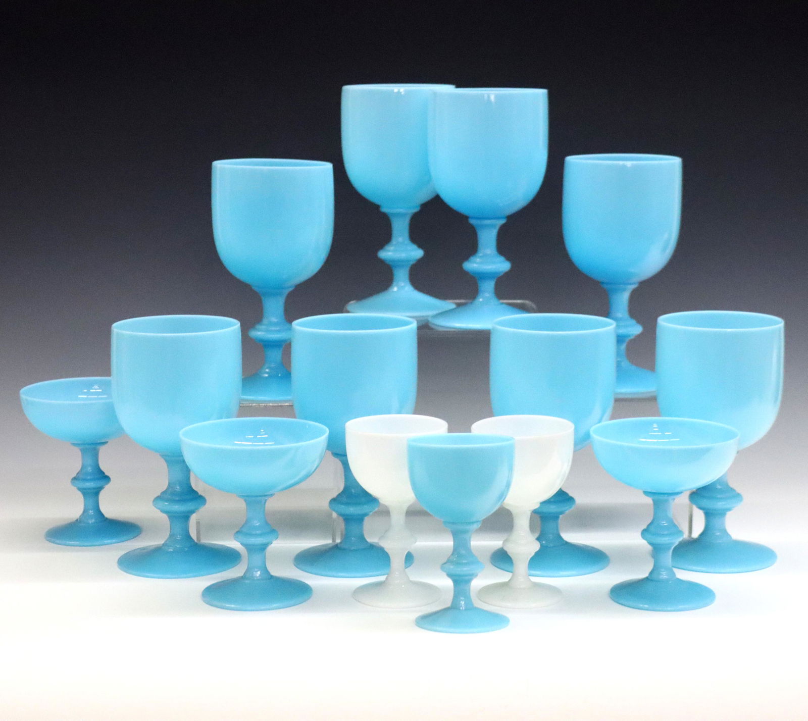 PV France Blue & White Opaline Glasses (1 of 1)