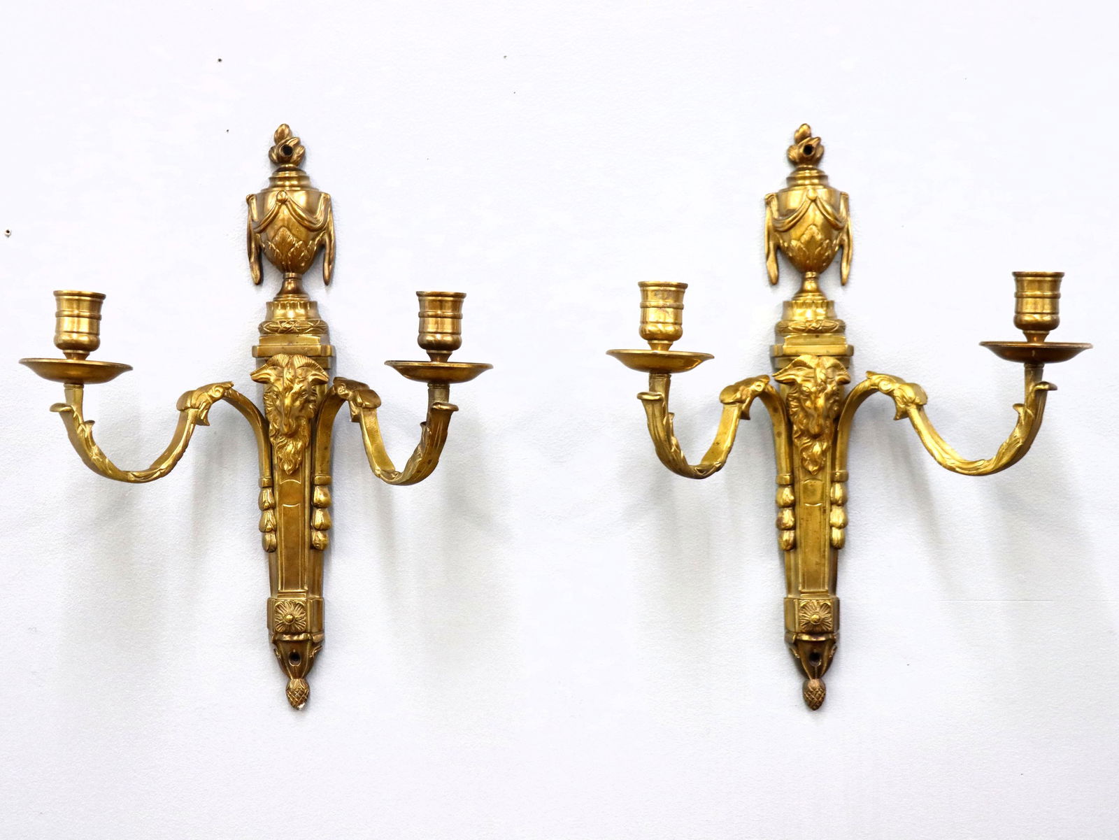 Pr French Bronze Sconces (1 of 1)