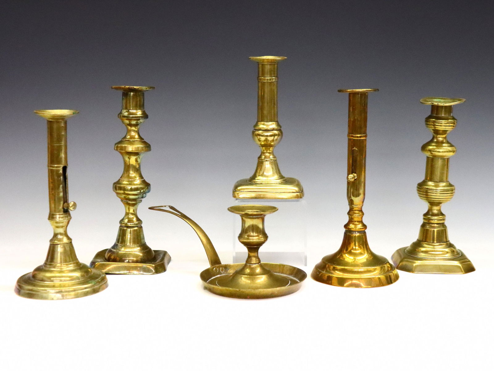 6 Brass Candle Holders (1 of 4)