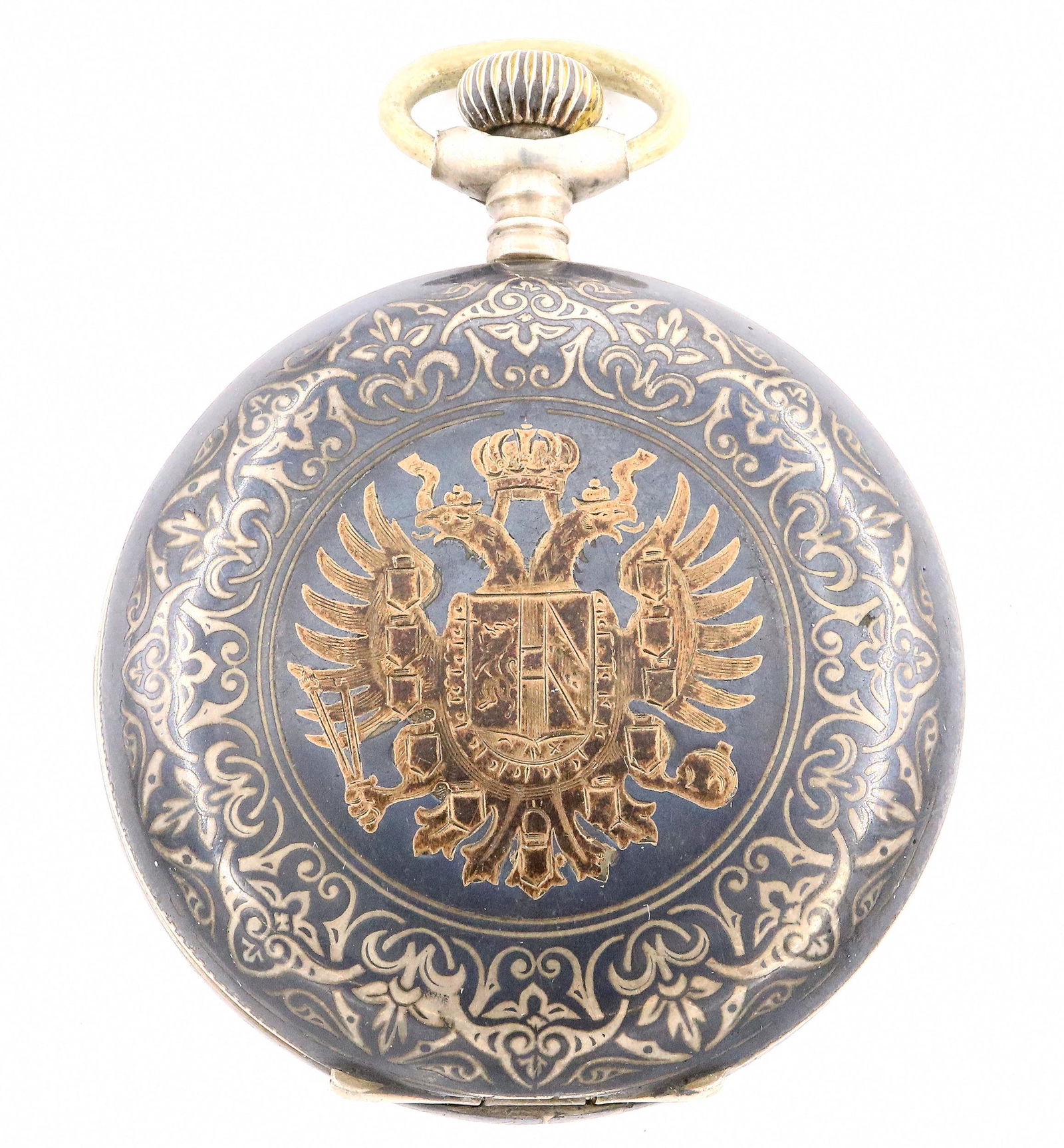 Austro-Hungarian Market Silver Niello Pocket Watch (1 of 5)