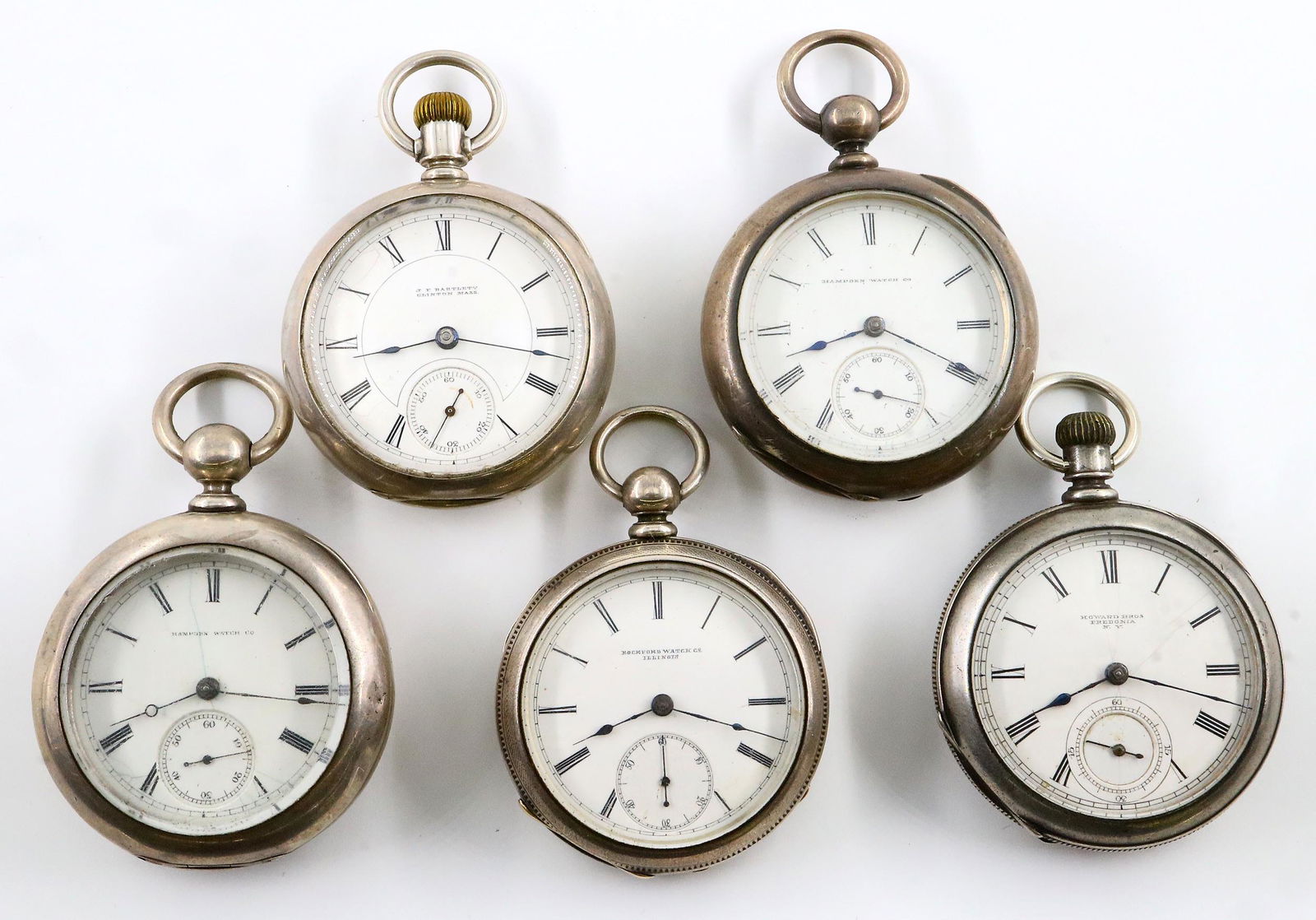 5 Coin Silver  Pocket Watches (1 of 3)