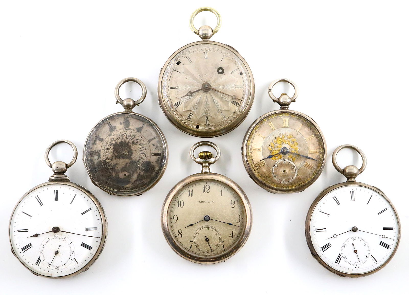 6 Silver Pocket Watches (1 of 3)
