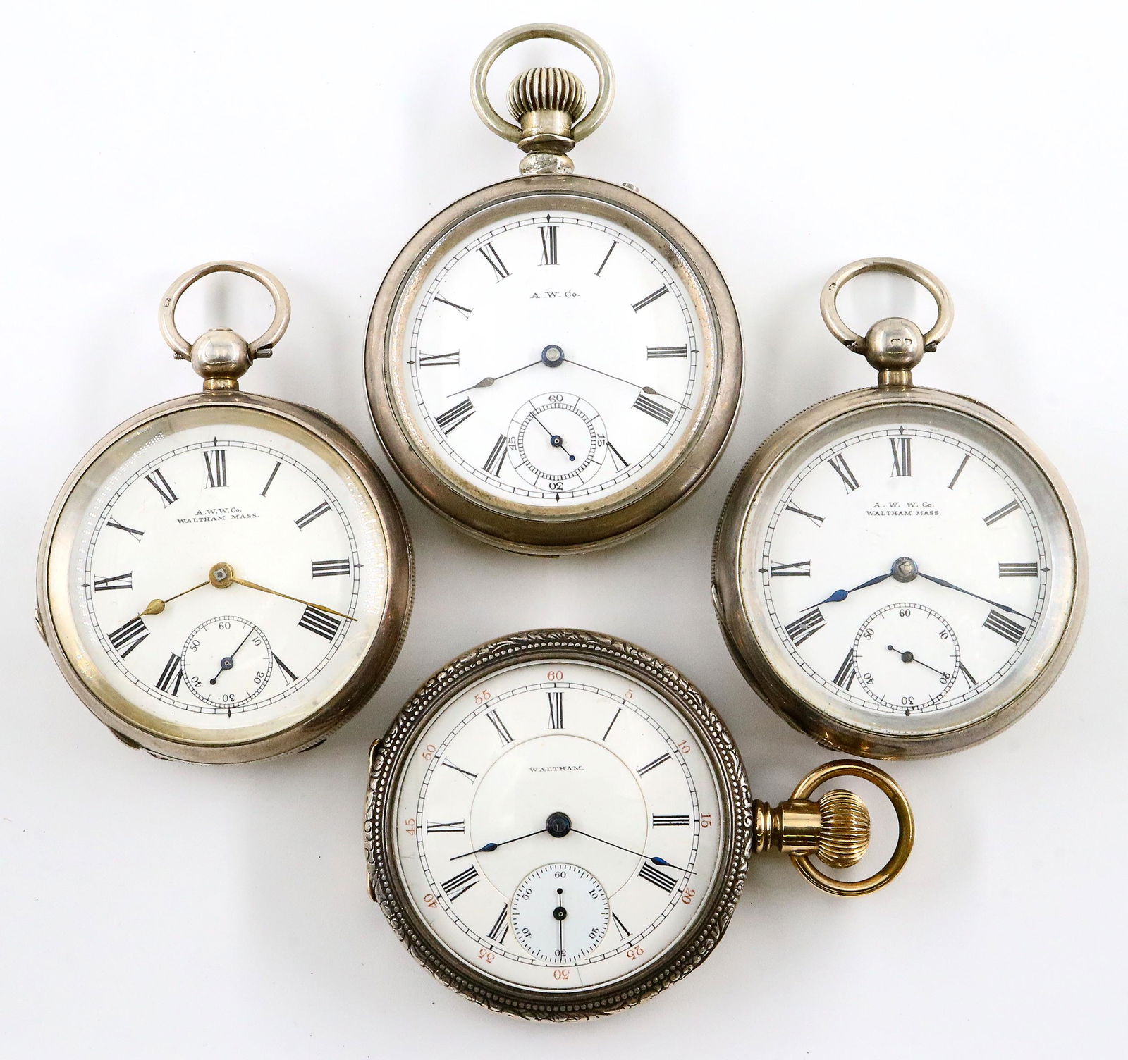 4 AWW Co. Pocket Watches (1 of 3)