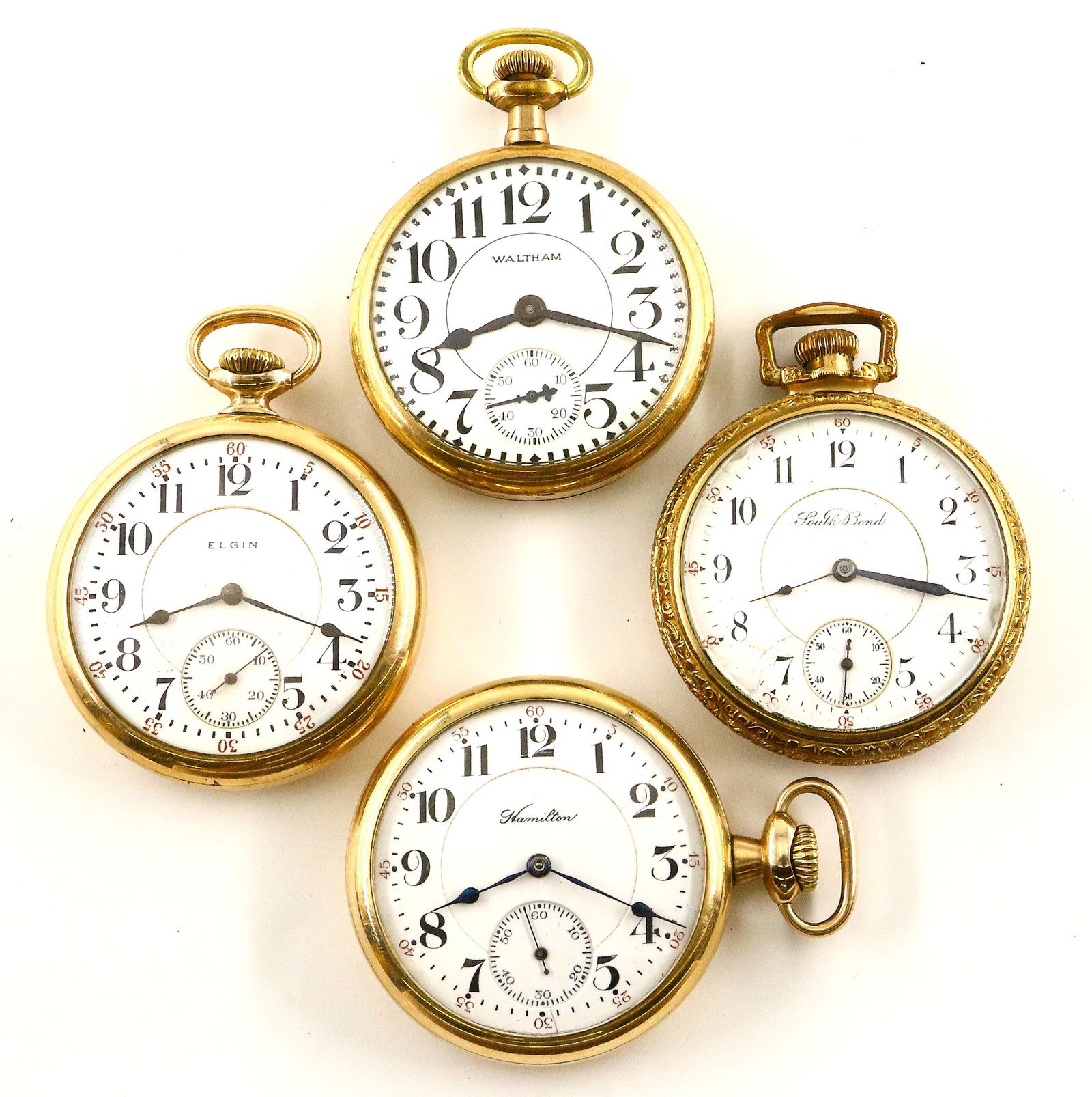 4 Railroad Type Pocket Watches (1 of 3)