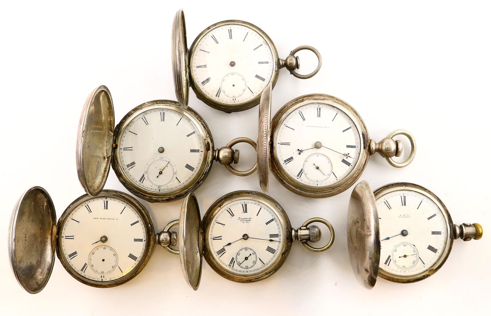 6 Silver Pocket Watches (1 of 3)