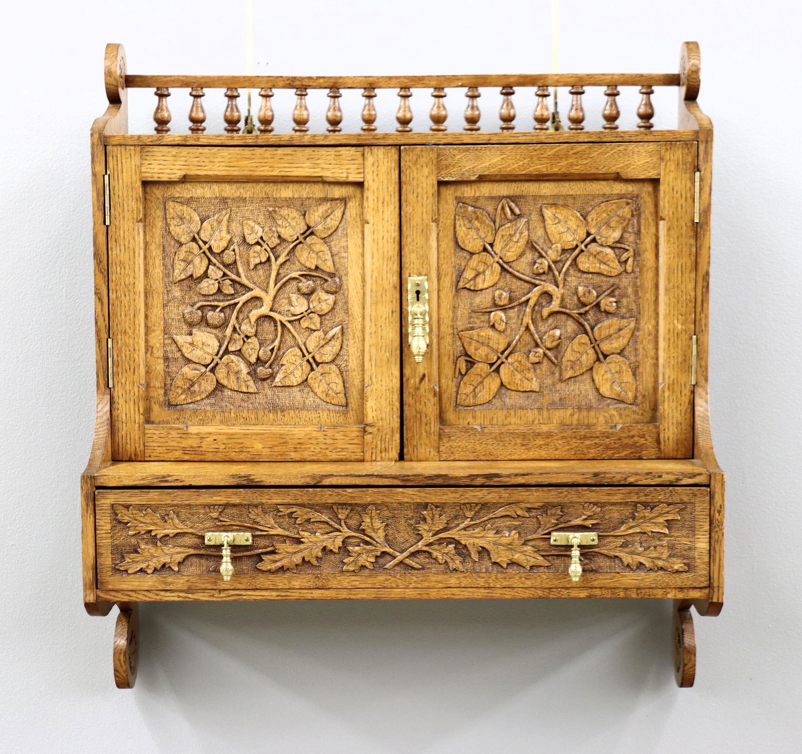 British Carved Hanging Cabinet (1 of 9)