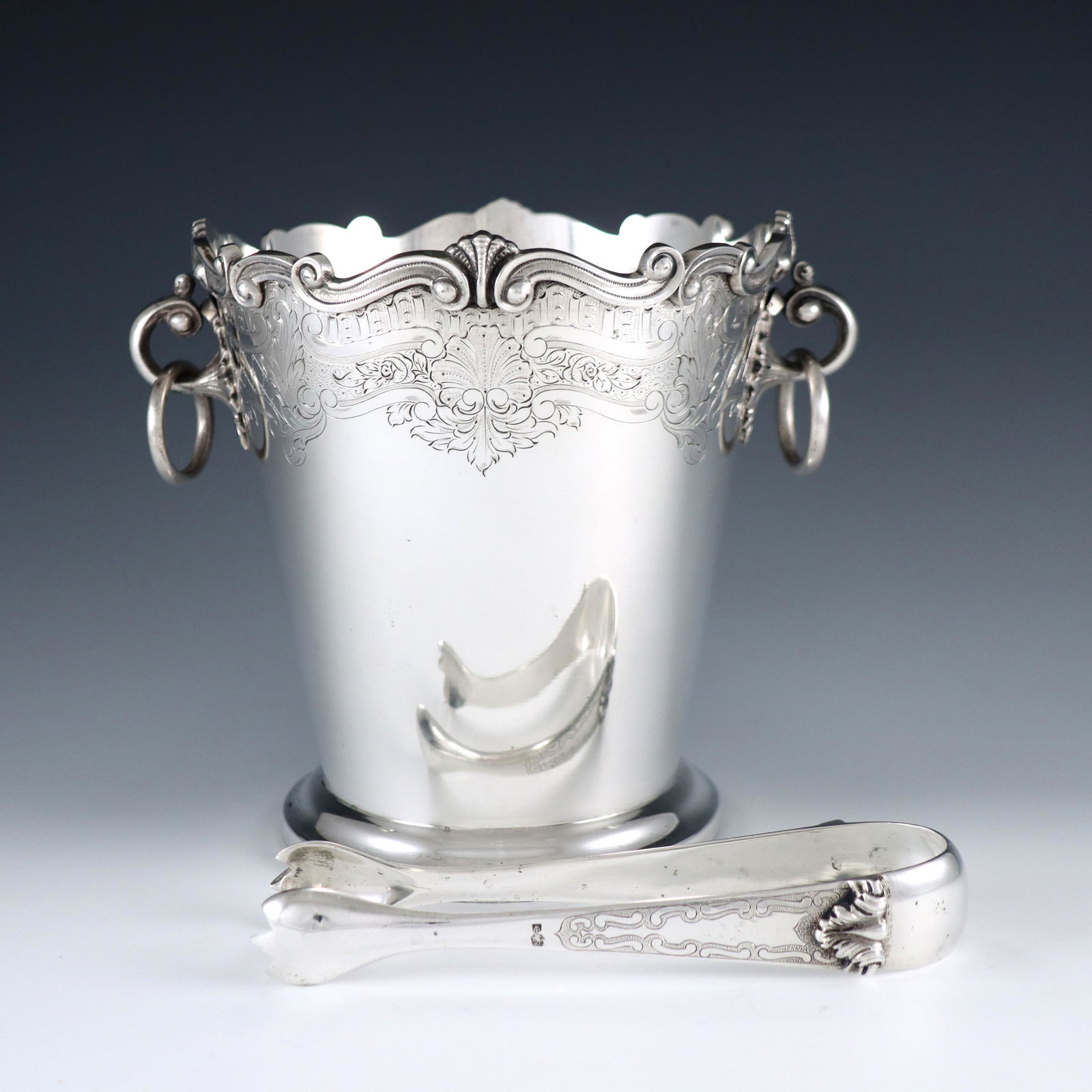 Portuguese Silver Ice Bucket & Tongs (1 of 2)