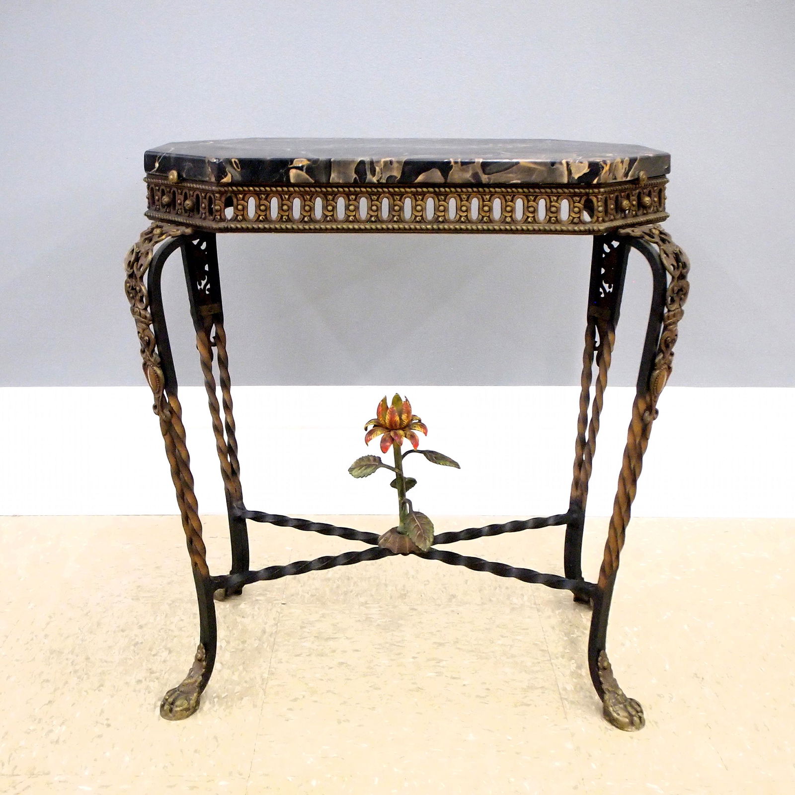 Iron & Marble Side Table (1 of 3)