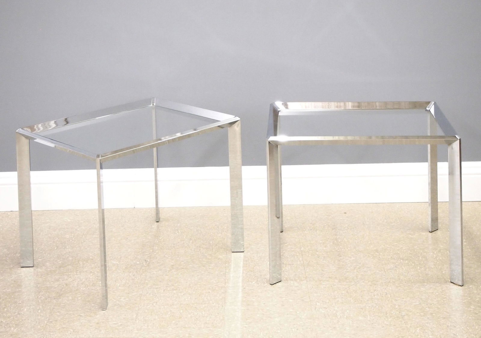 Baughman Style Chrome Side Tables (1 of 2)