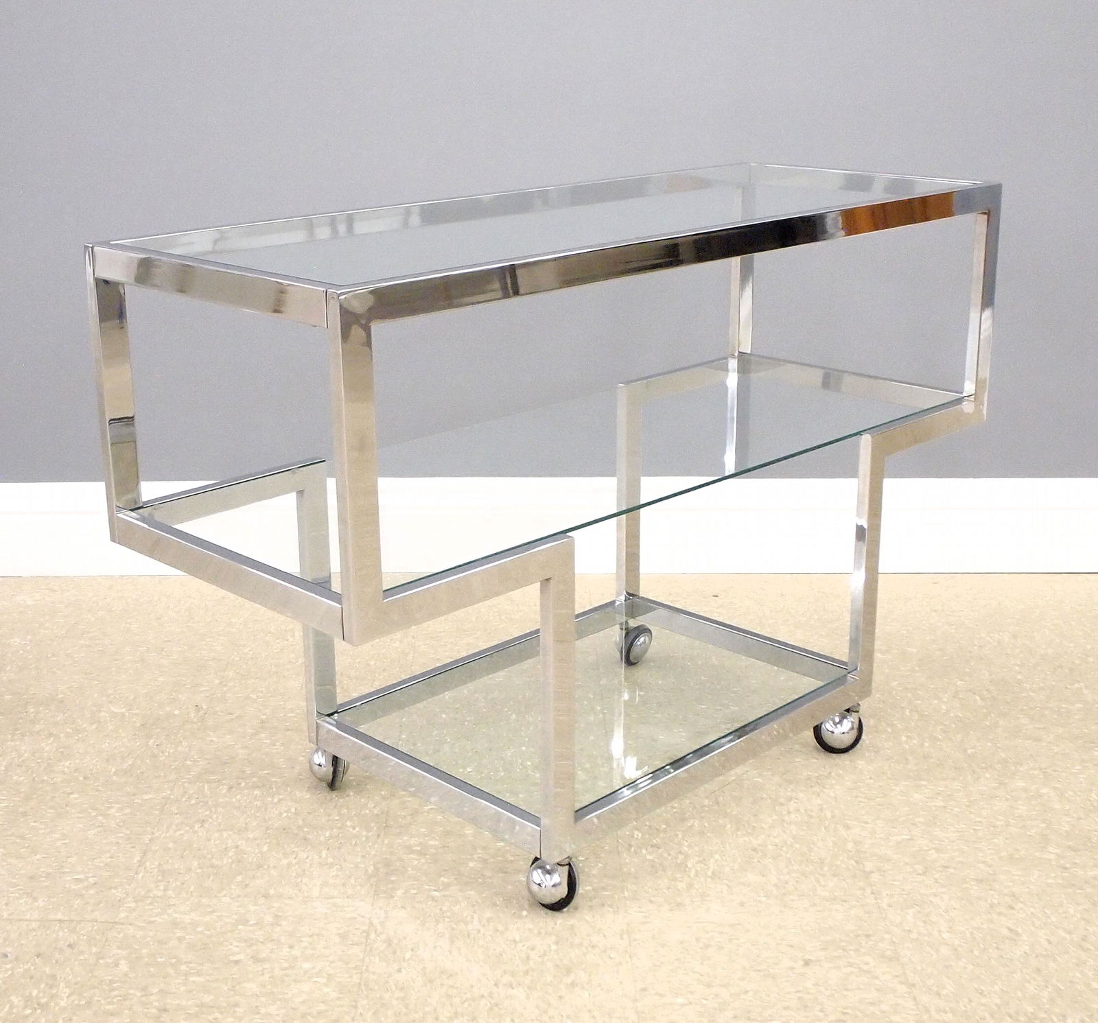 Baughman Style Chrome Serving Cart (1 of 3)
